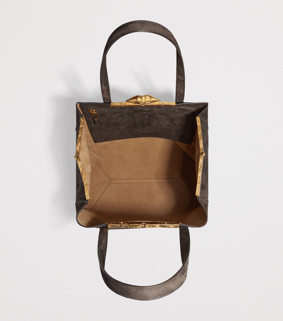 Schiaparelli Lambskin Mouth Tote Bag Dark Grey Image 4