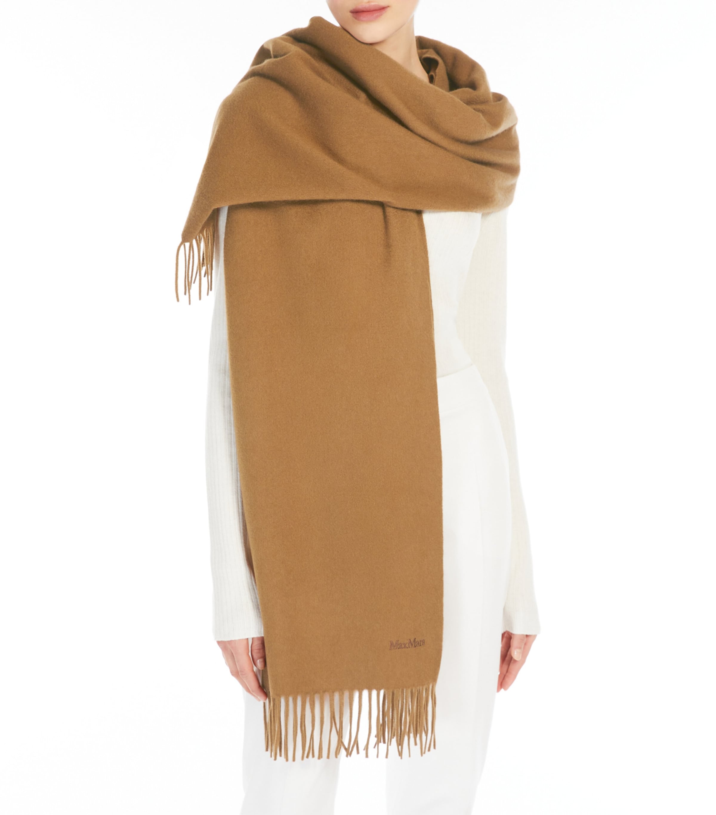 Max Mara Cashmere Square Scarf Camel Image 2