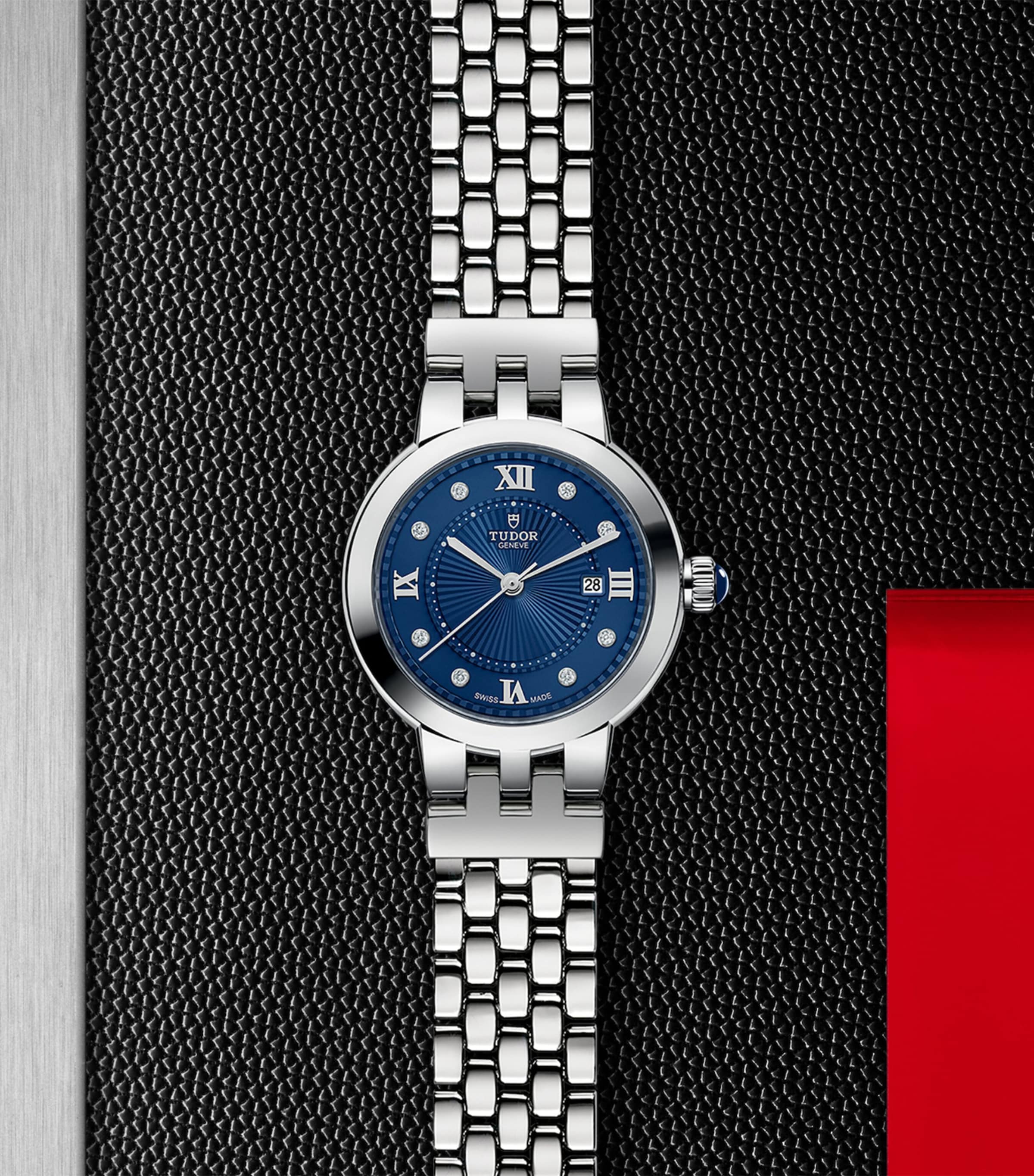 TUDOR Stainless Steel and Diamond Clair de Rose Watch 30mm Blue Image 5