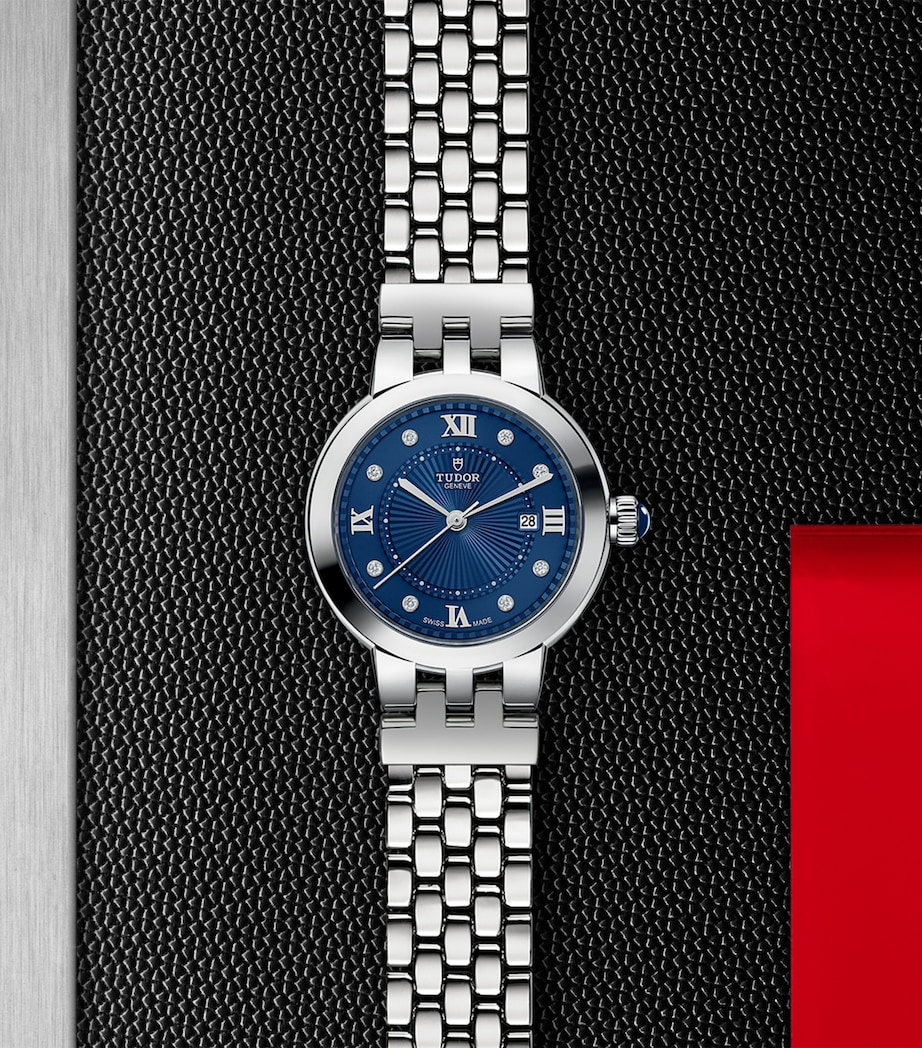 TUDOR Stainless Steel and Diamond Clair de Rose Watch 30mm Blue Image 5