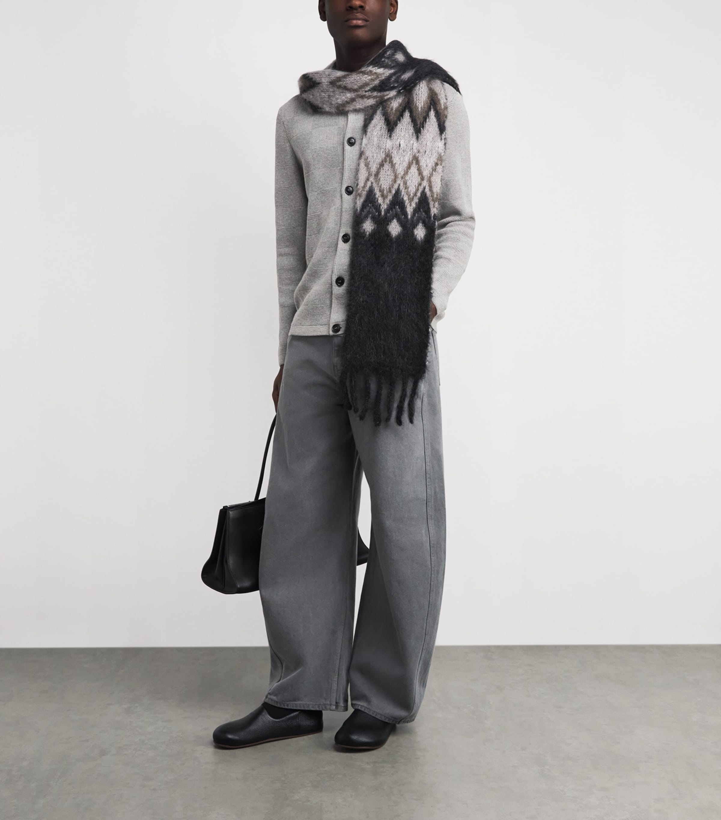 Cotton Falton Cardigan GY52 GREY MARL Image 2