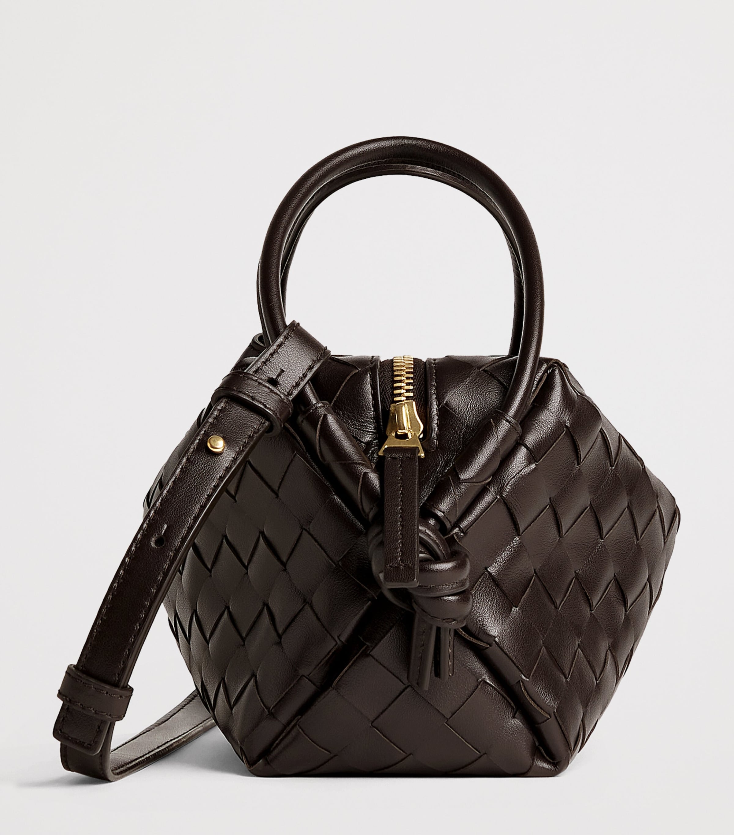 Leather Intrecciato Loop Cross-Body Bag 2190 Image 4