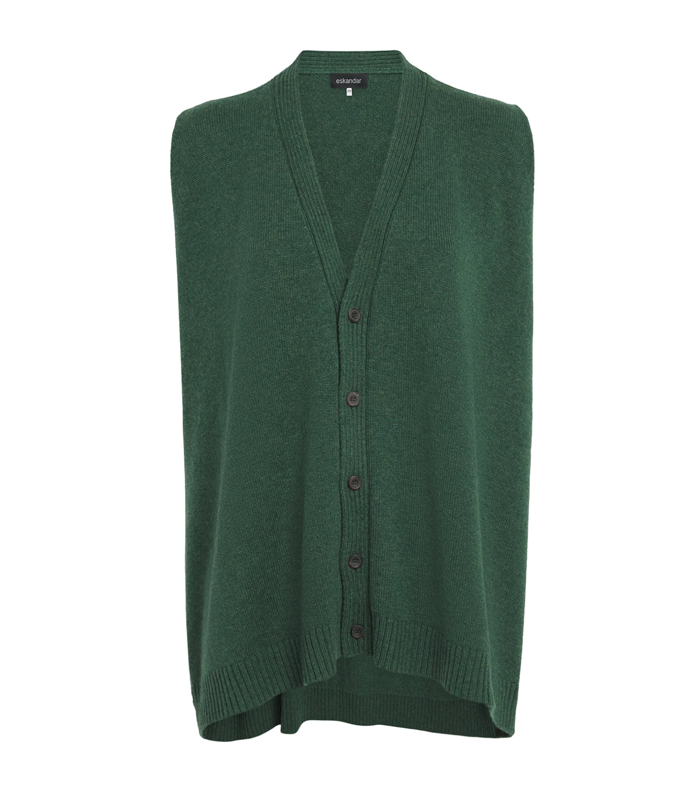 Eskandar Cashmere A-line Cardigan In Green