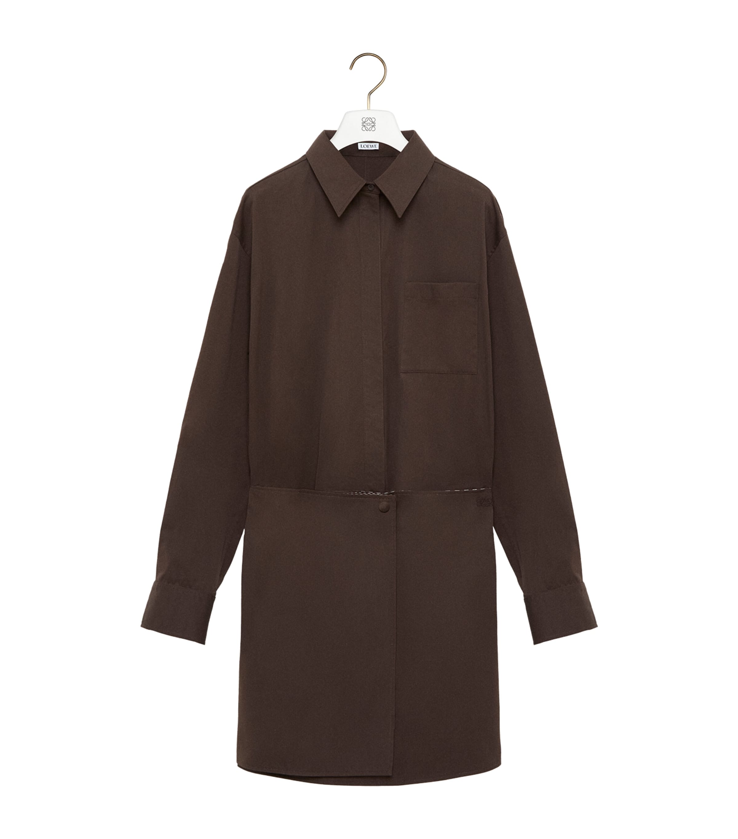 LOEWE Adjustable Mini Shirt Dresss Brown