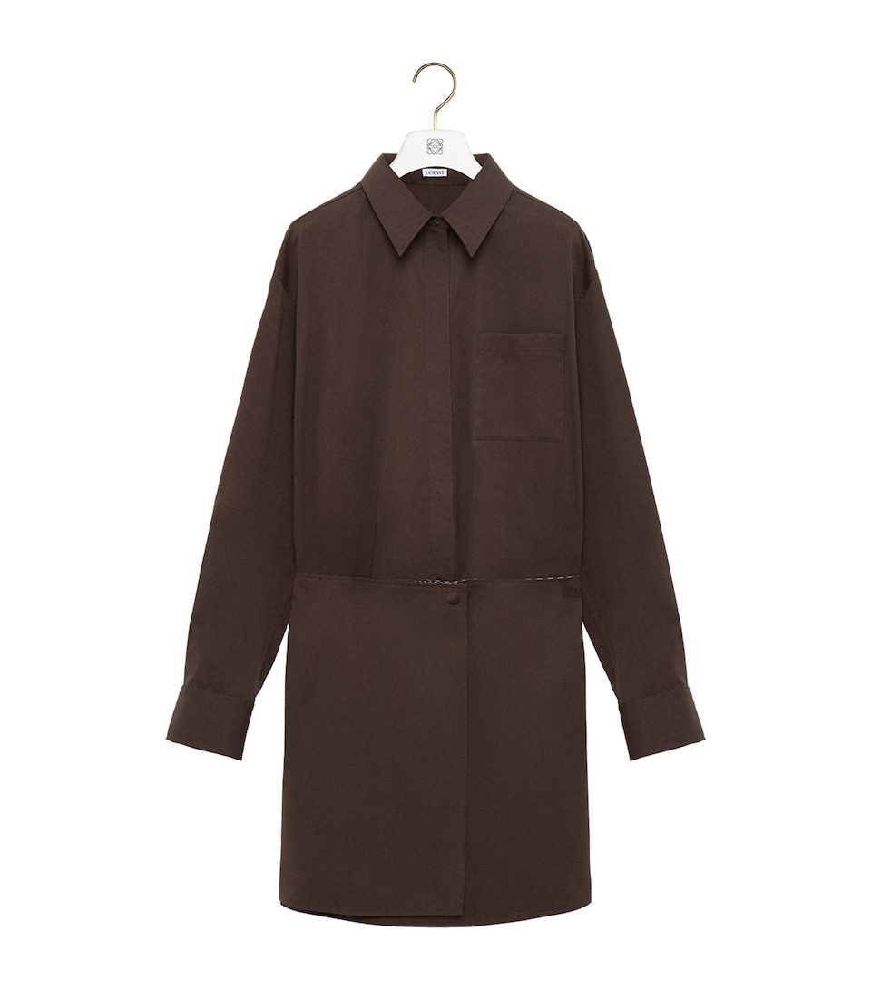 LOEWE Adjustable Mini Shirt Dresss Brown