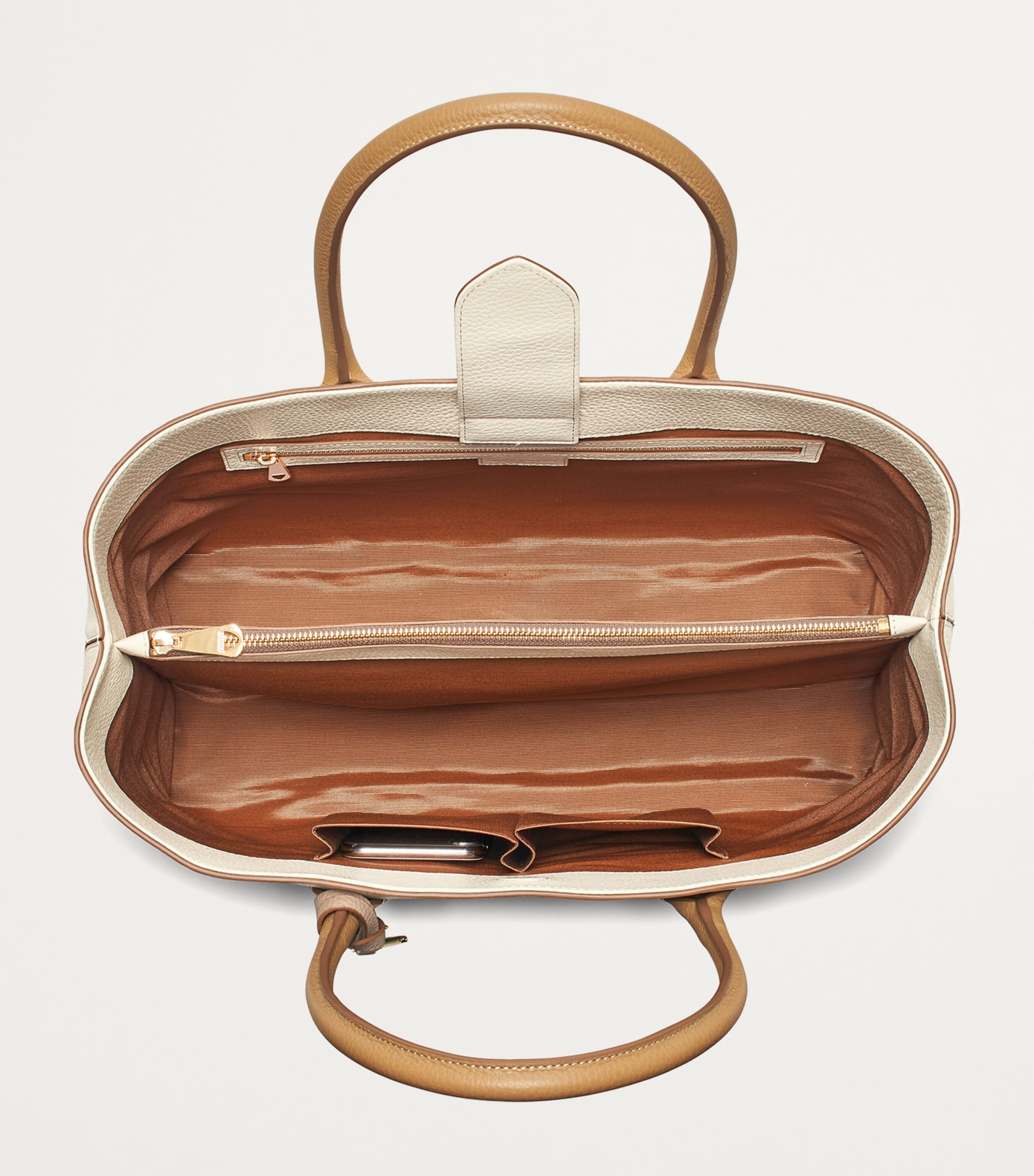 Leather London Tote Bag TAUPE Image 4