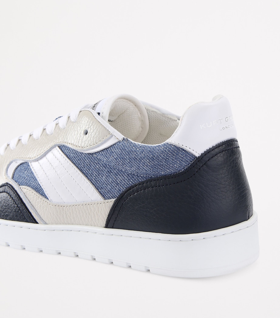 Kurt Geiger London Mens Denim-Leather Benn Sneakers Denim Image 2