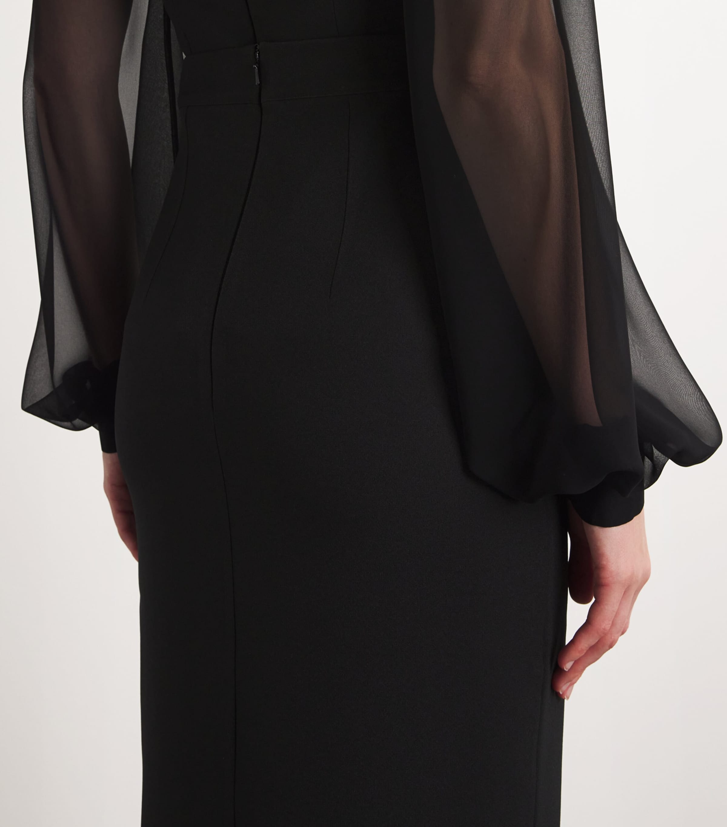 Safiyaa Womens Crepe Sidha Maxi Skirt Black Image 6