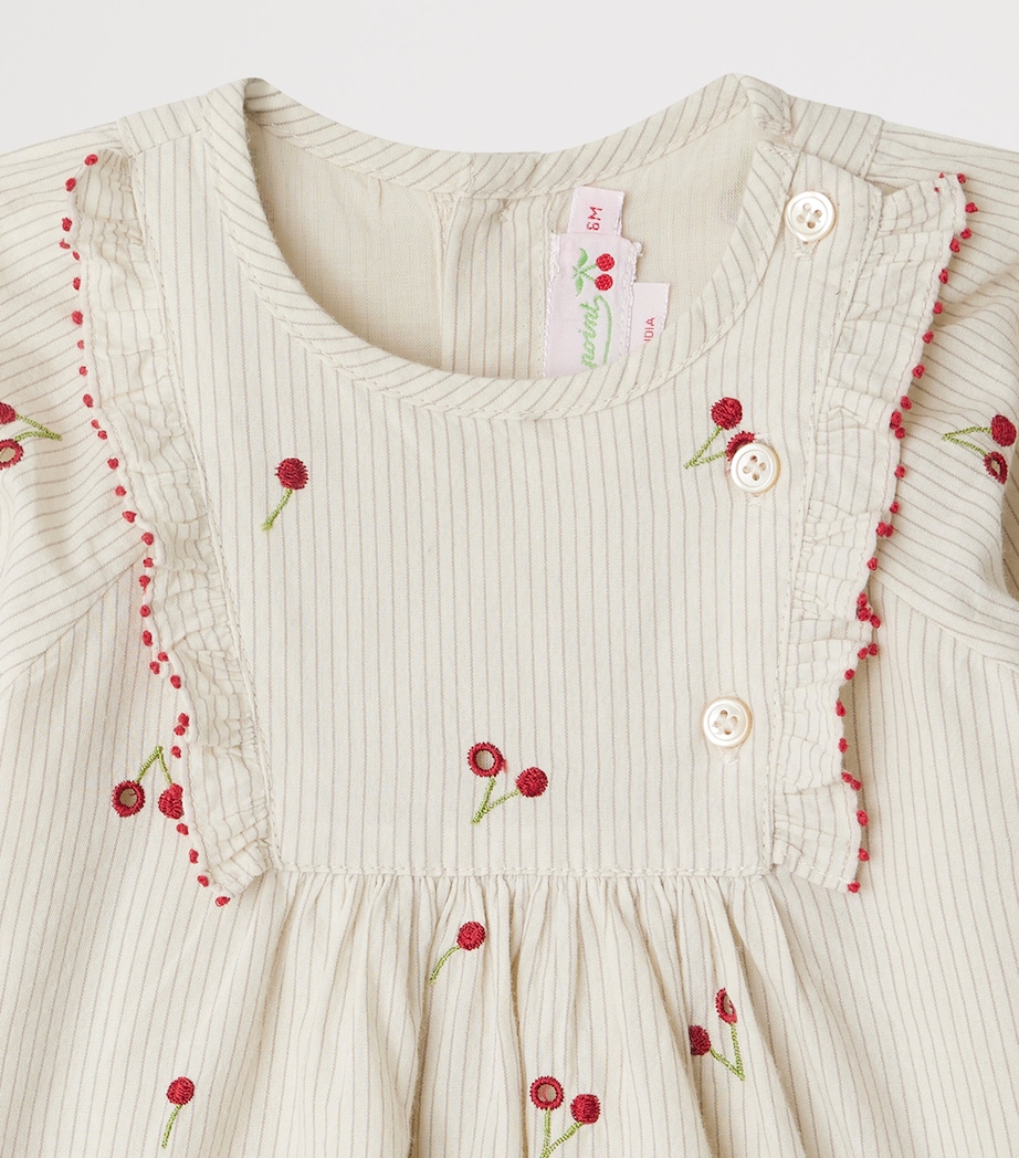 Organic Cotton Cherry-Embroidered Dress (12-18 Months) UPB ROUGE Image 3