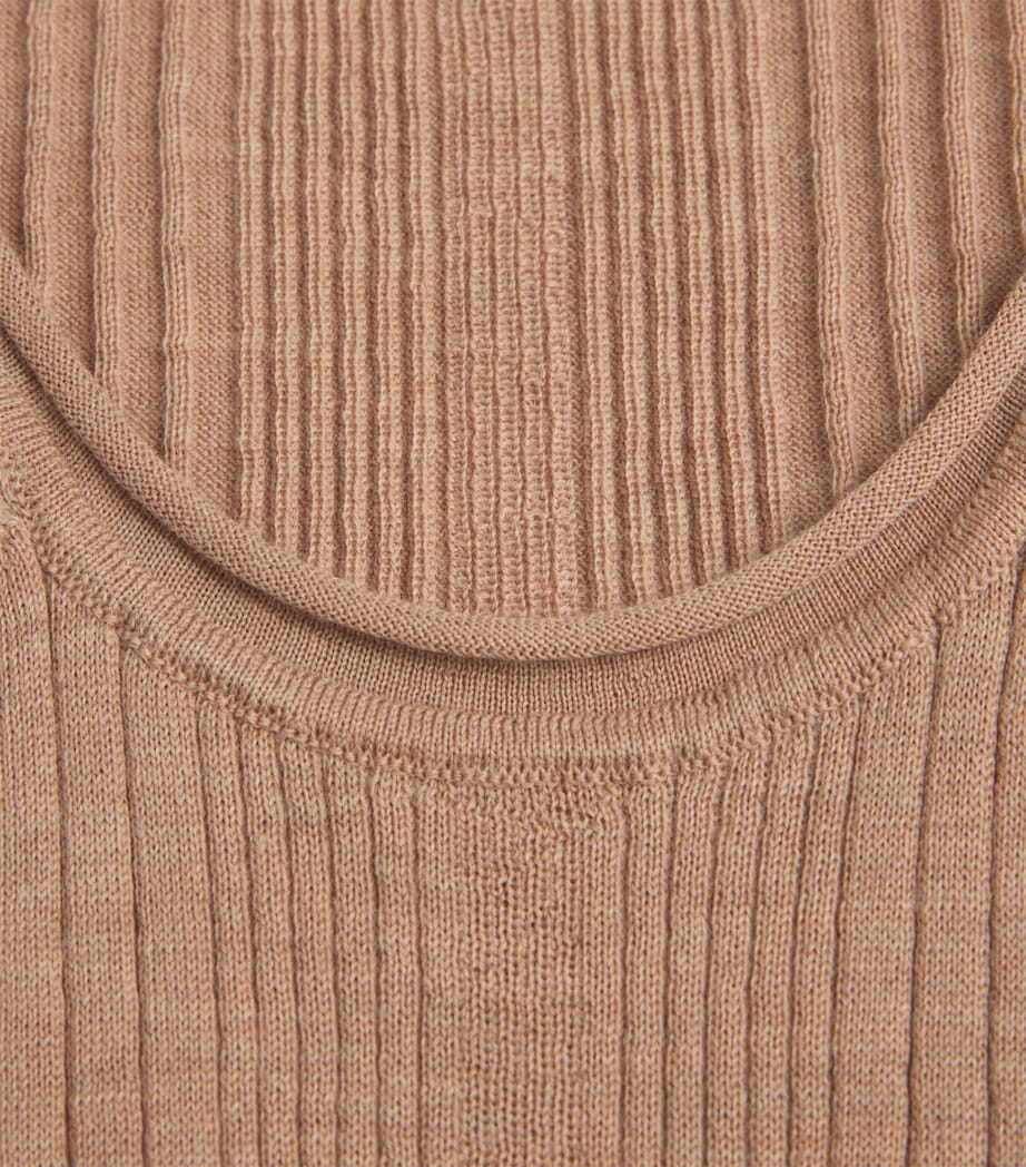 Merino Wool Birke Tank Top N1065 DARK KHAKI Image 5