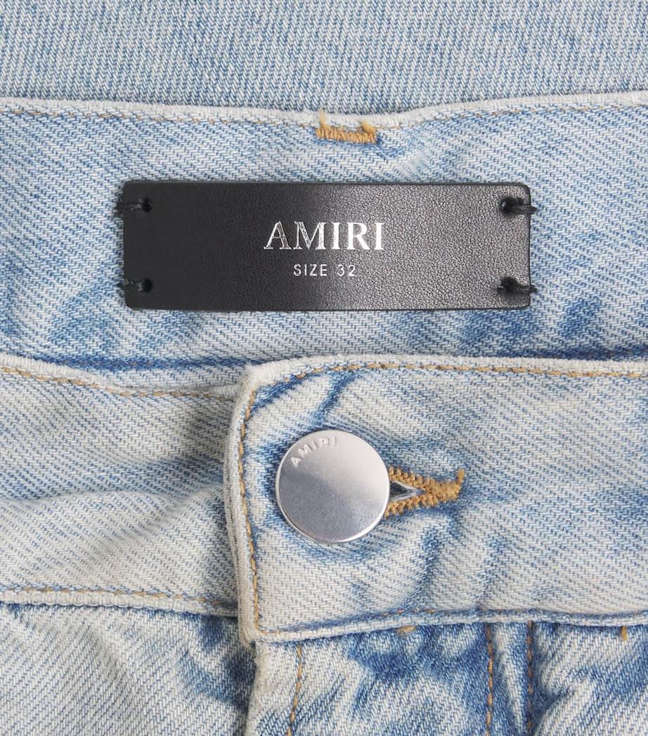 Distressed MX1 Straight Flare Jeans MIST INDIGO Image 5