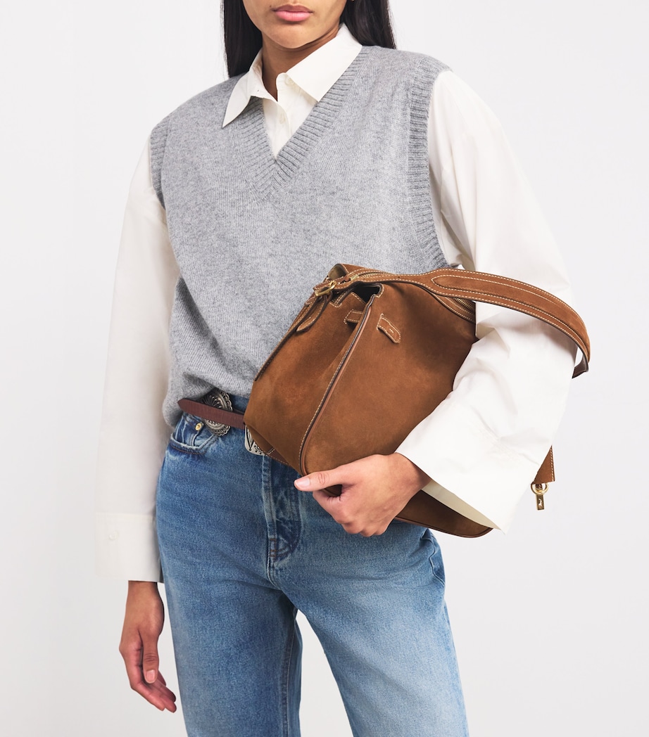 Polo Ralph Lauren Large Suede Polo ID Top-Handle Bag Cnmn/cuoio Image 2