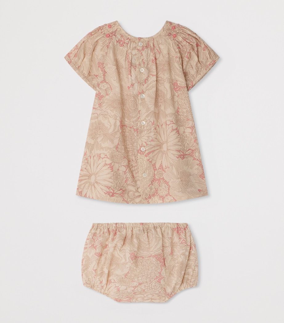 Bonpoint Cotton Floral Print Dress and Bloomers Set (6-18 Months) Fl Rose Moyen Image 2