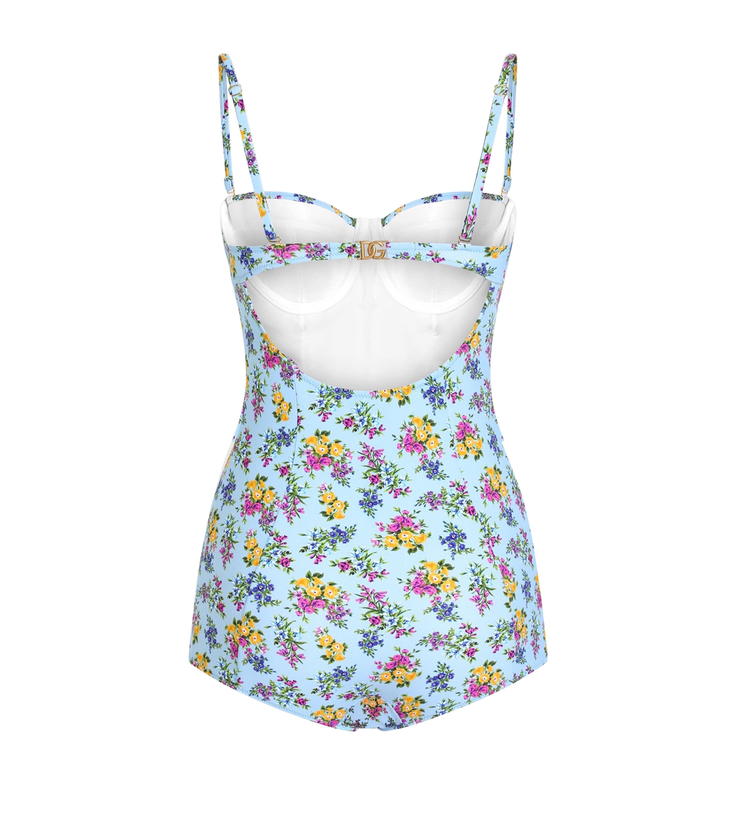 Dolce&Gabbana Womens Floral Balconette Underwired Swimsuit Fior Image 2