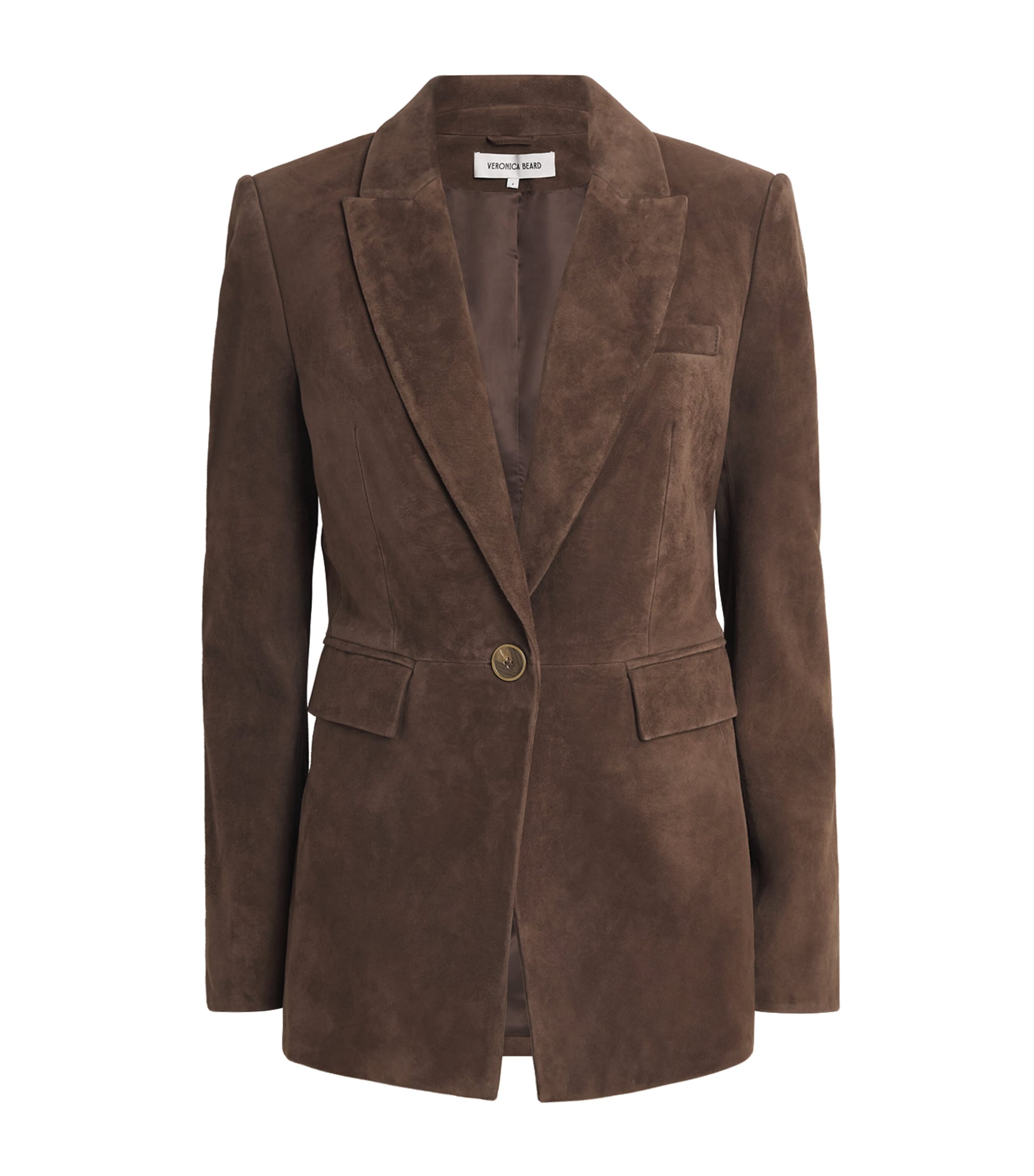 Veronica Beard Suede Duane Dickey Blazer In Brown