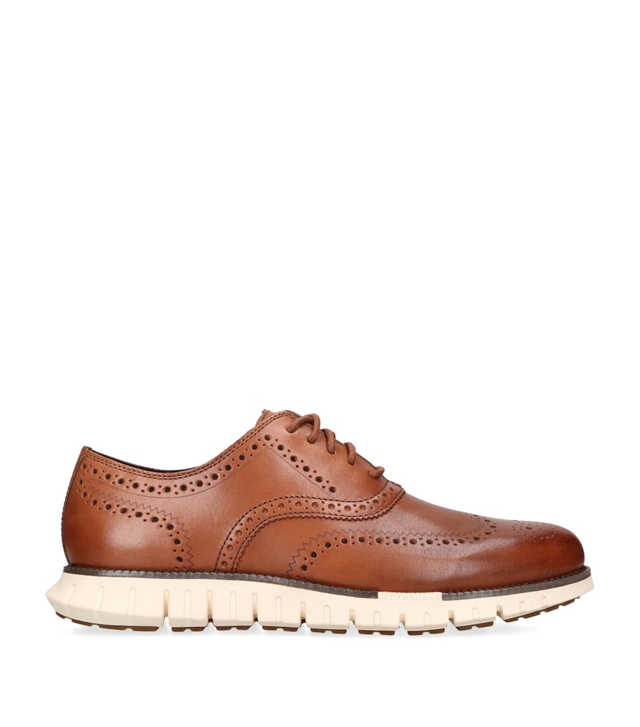 ZERØGRAND Wingtip Oxford Shoes TAN Image 1