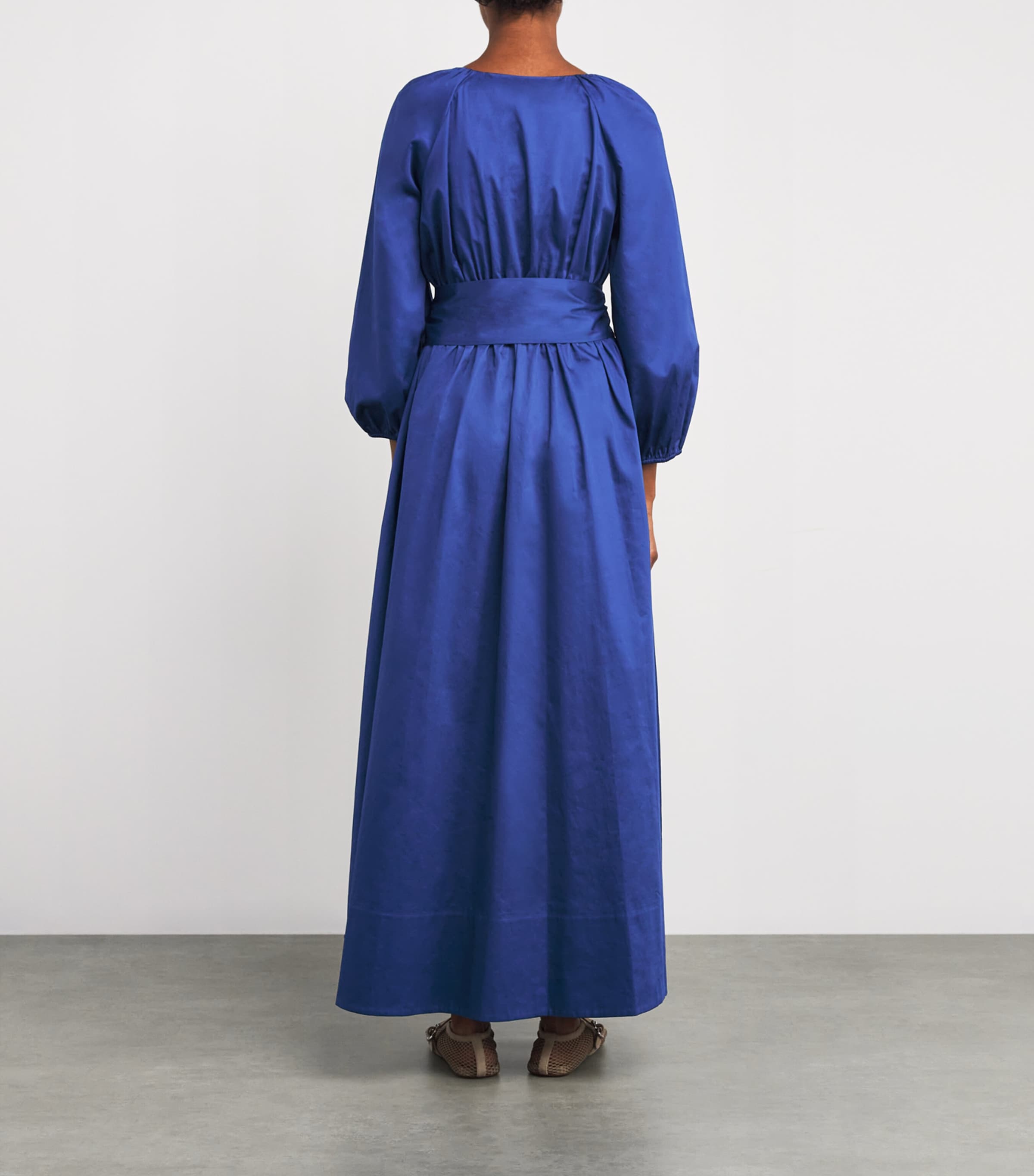 Cotton Belted Bellan Maxi Dress COBALT Image 3