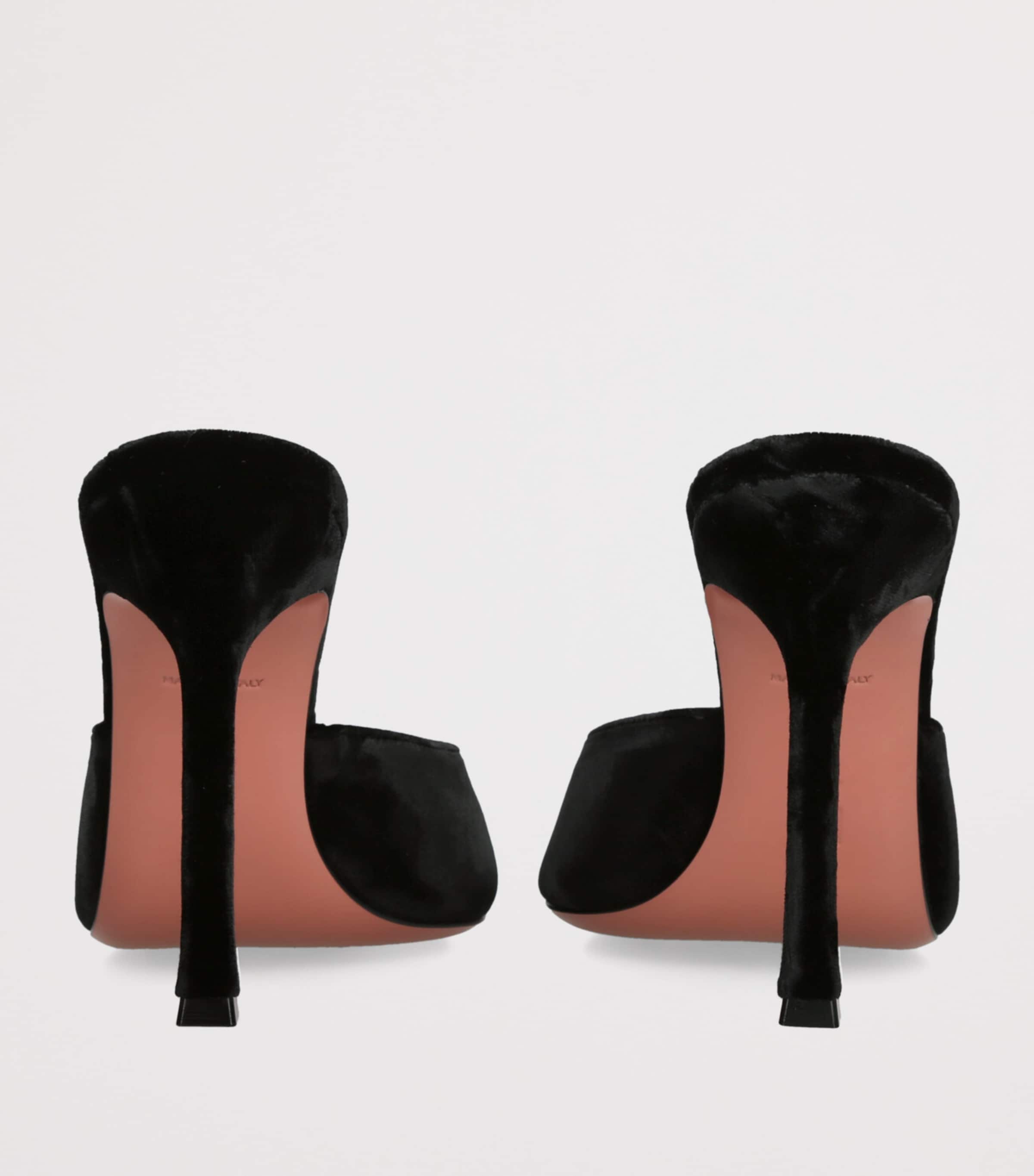 Velvet Alexa Heeled Mules 105 BLACK Image 2