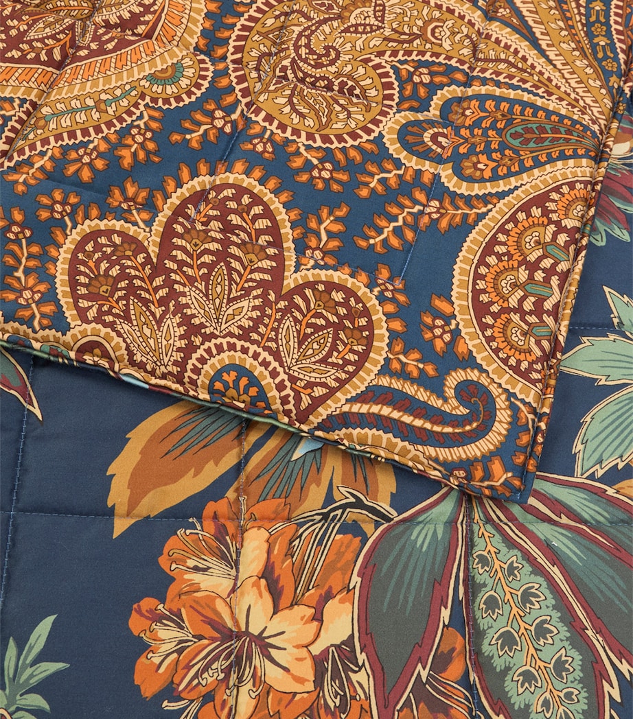 Cotton Quilted Giano Throw (180cm x 130cm) PRINT ON BLUE BASE Image 3