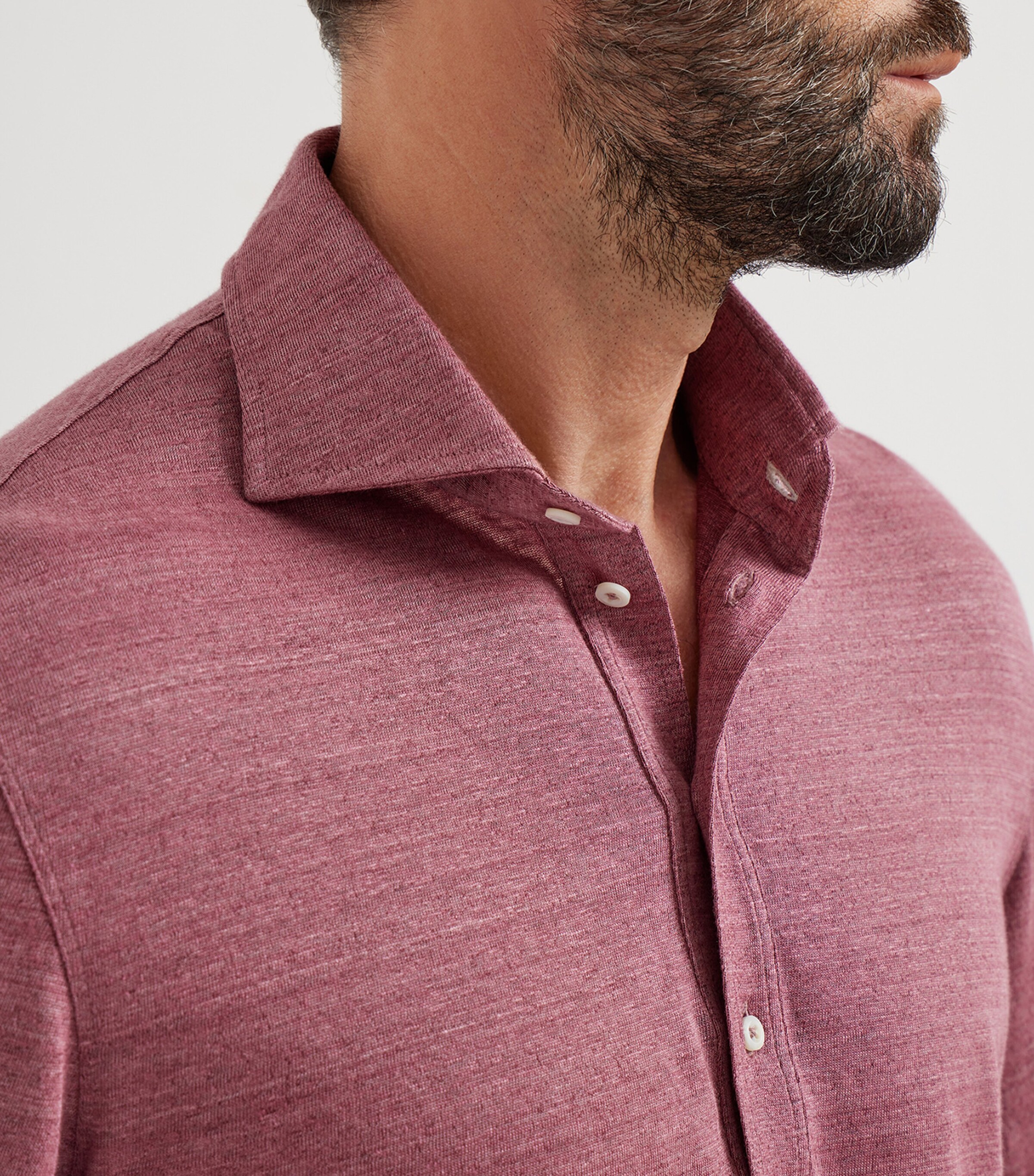 Brunello Cucinelli Red Linen-Cotton Jersey Polo Shirt | Harrods UK