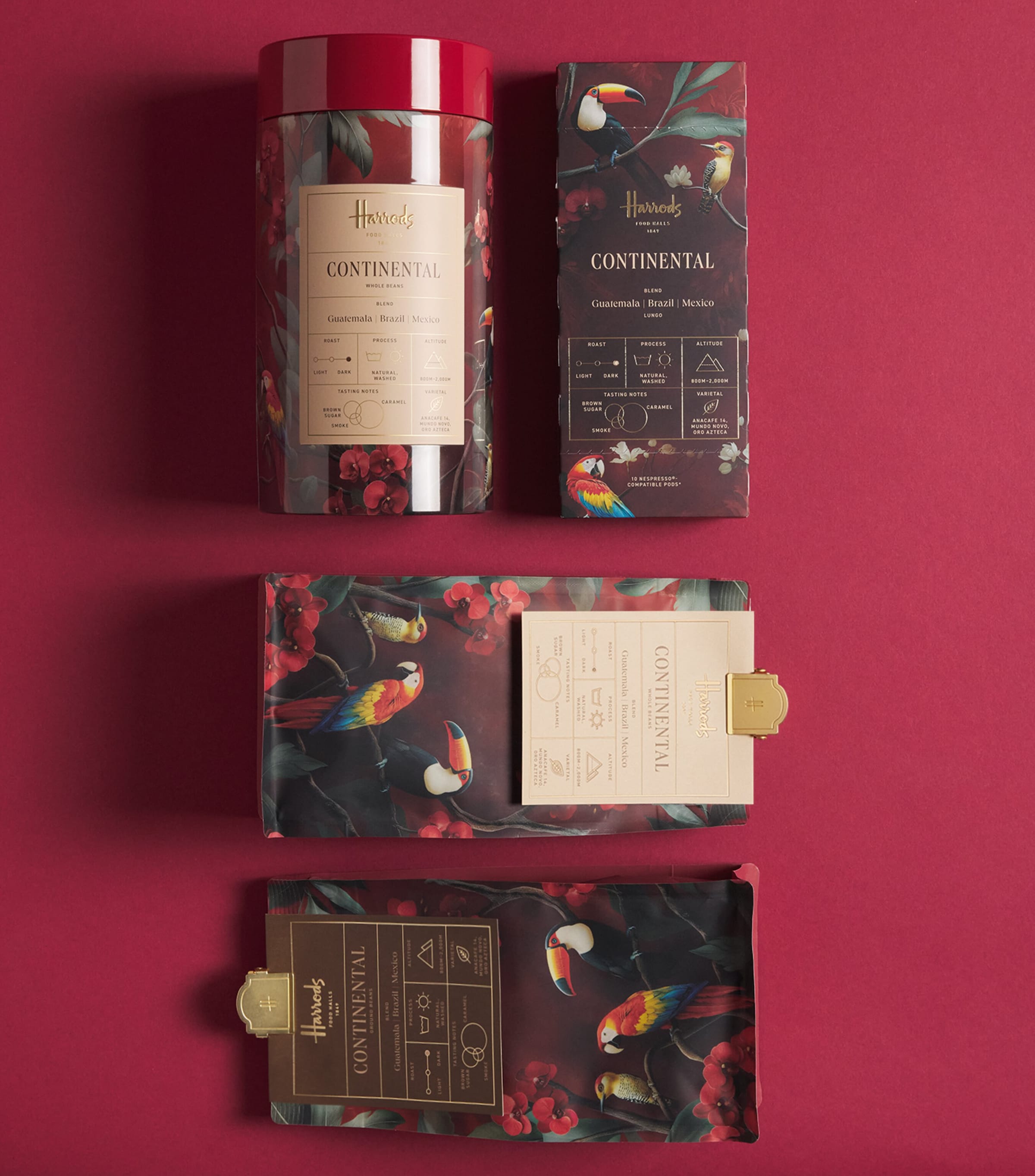 Harrods Continental Coffee Beans Tin (250g) Image 3