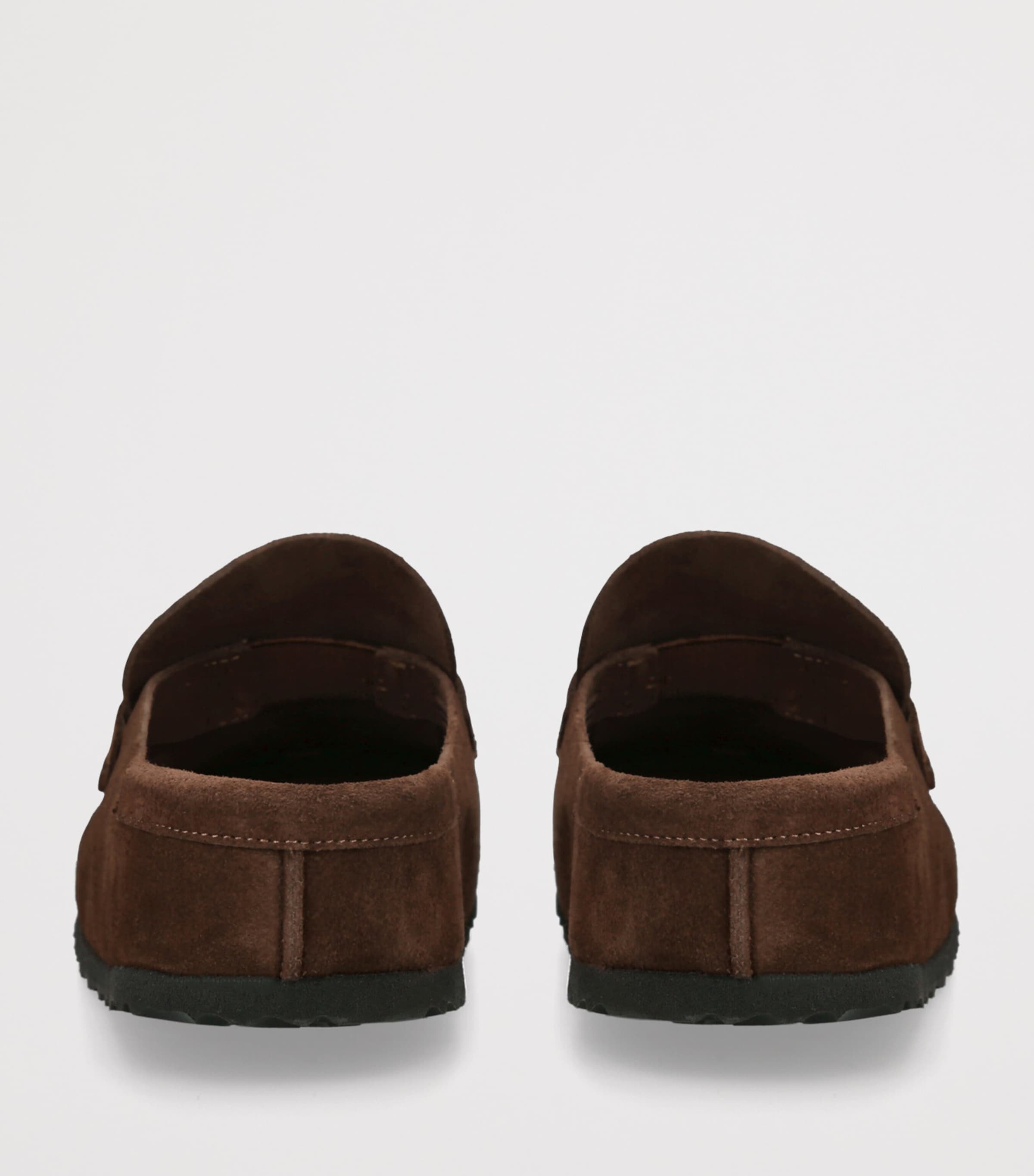 Birkenstock Suede Naples Wrapped Clogs Dark Brown Image 2