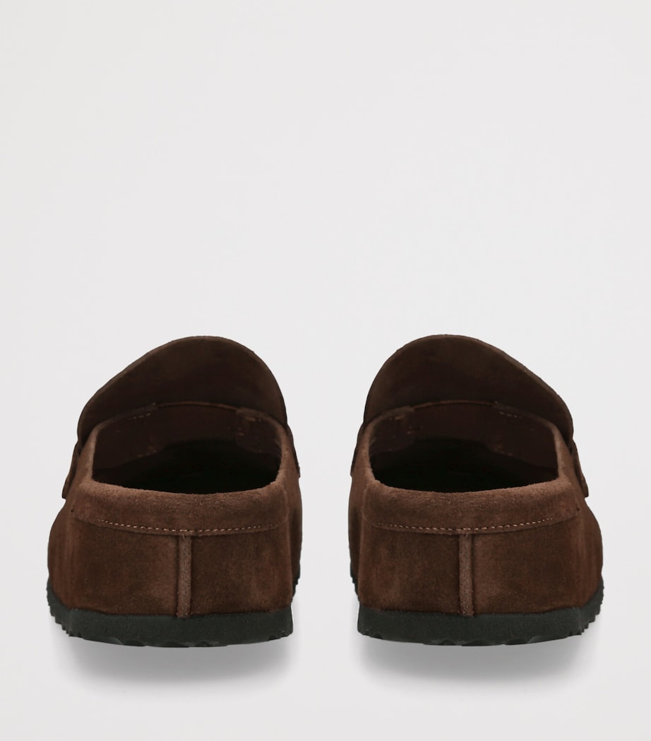 Birkenstock Suede Naples Wrapped Clogs Dark Brown Image 2