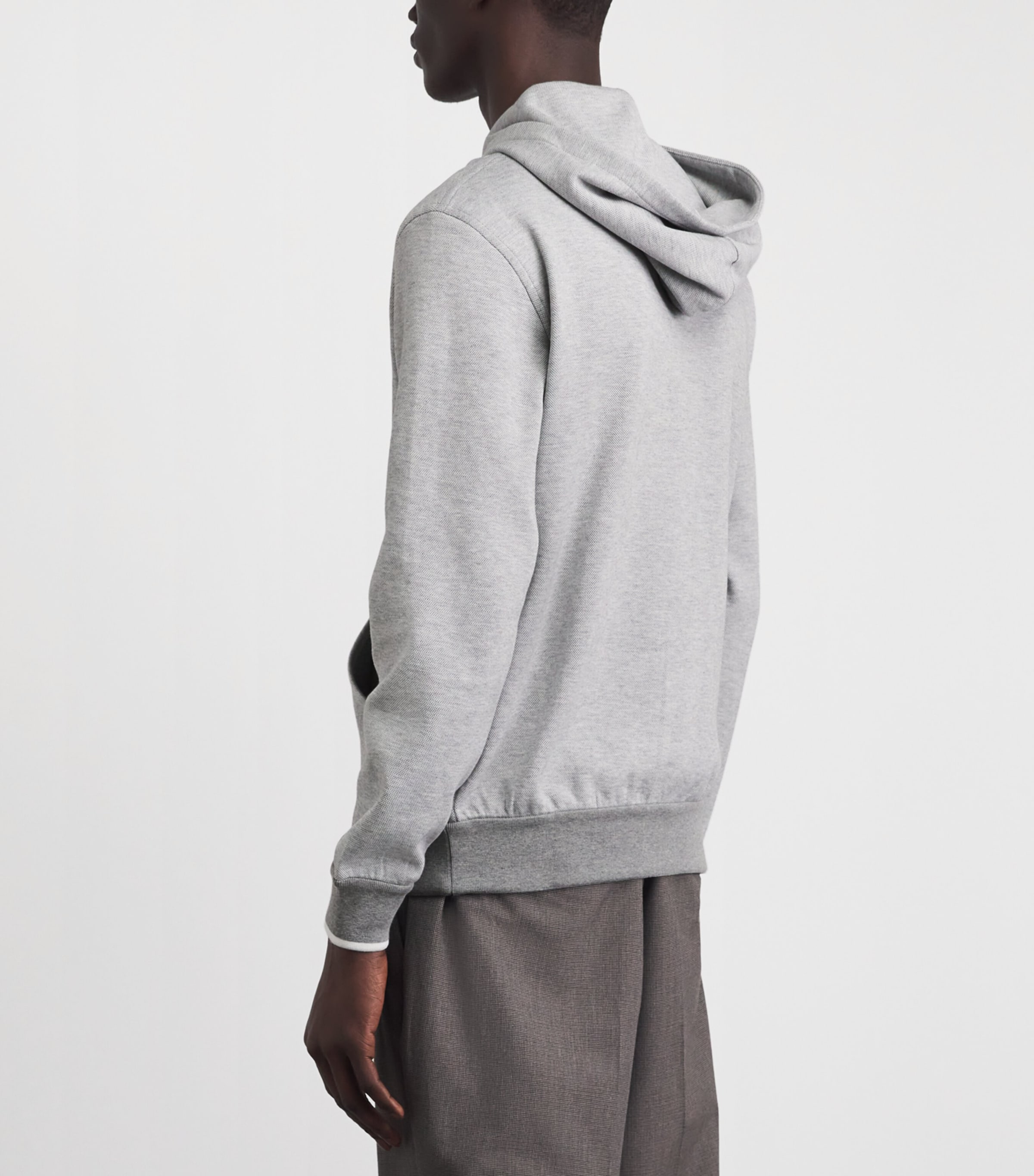 Brioni Mens Stretch-Cotton Zip-Up Hoodie Image 5