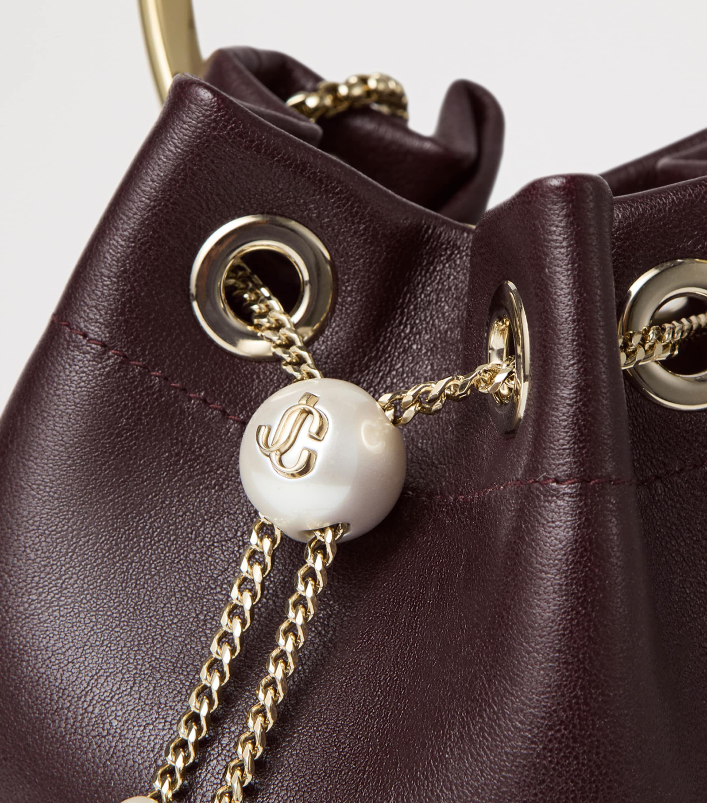 Leather Bon Bon Top-Handle Bag DEEP MERLOT/LIGHT GO Image 3