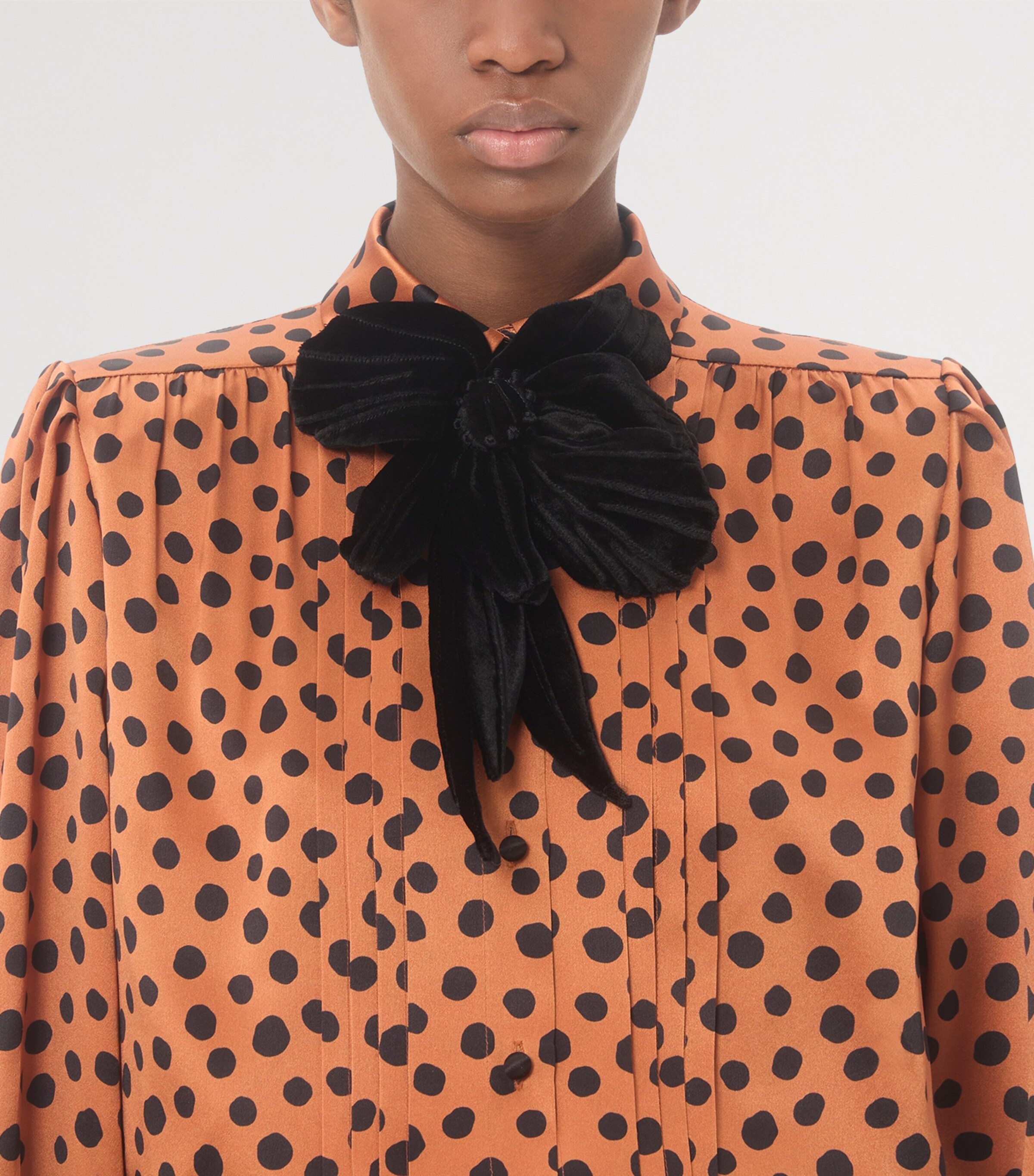 Valentino Womens Silk Polka-Dot Embroidered Blouse Image 7