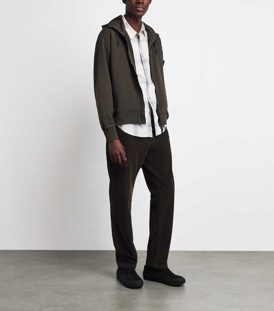 Stone Island Mens Cotton Compass Patch Hoodie Image 2