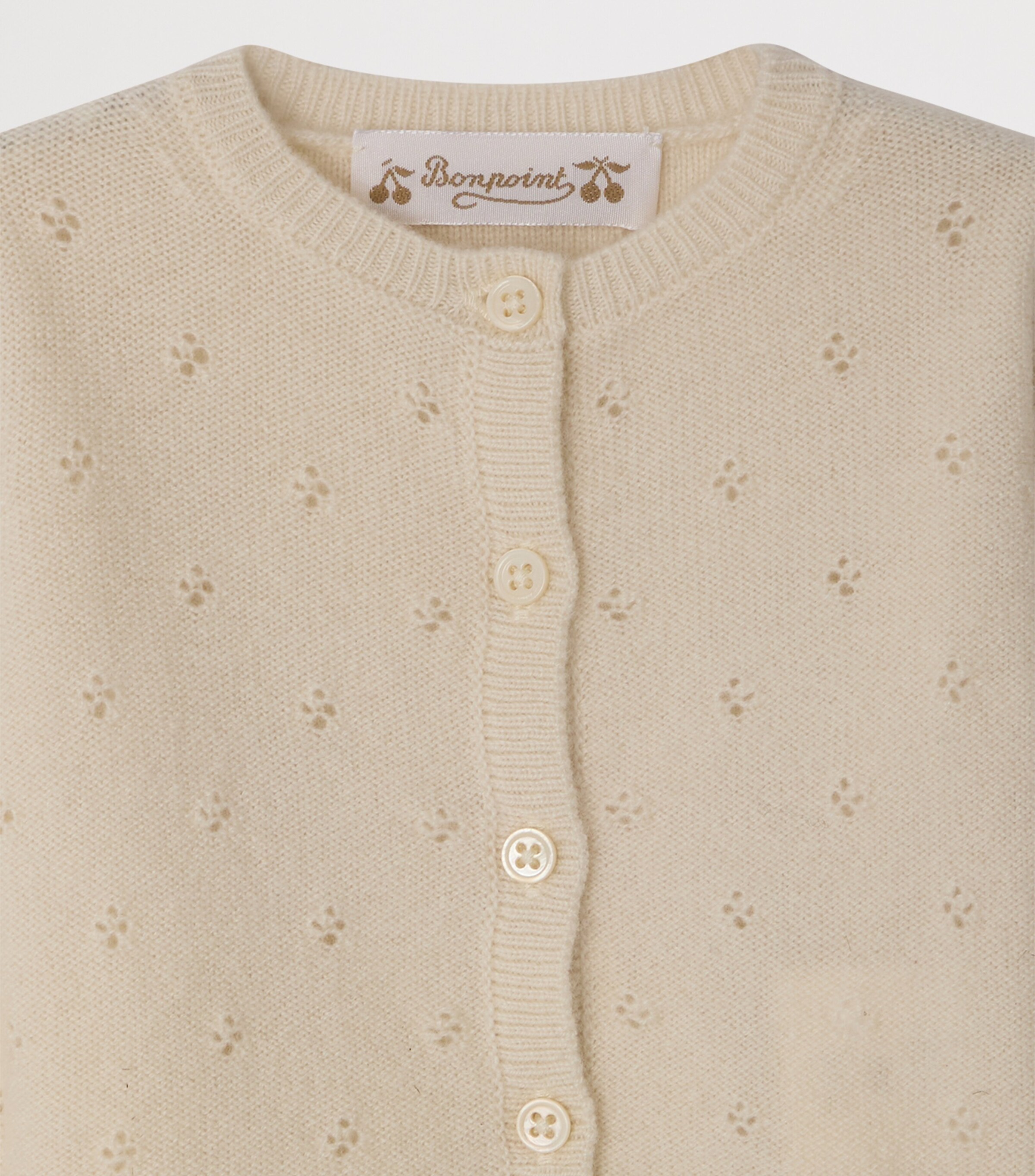 Bonpoint Cashmere Laelia Cardigan (1-18 Months) Ivoire Image 3