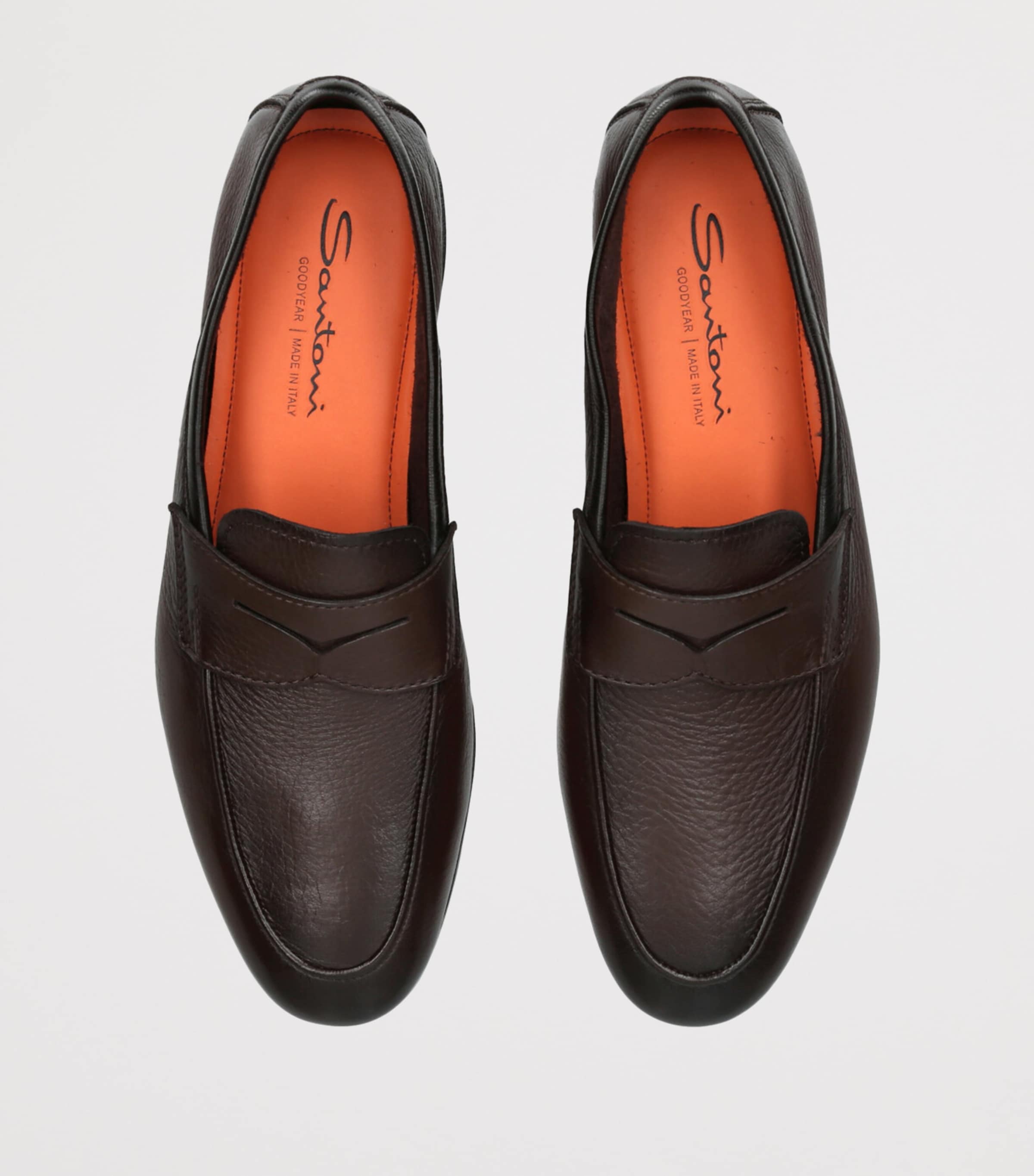 Grained Leather Carlos Loafers DARK BROWN Image 4