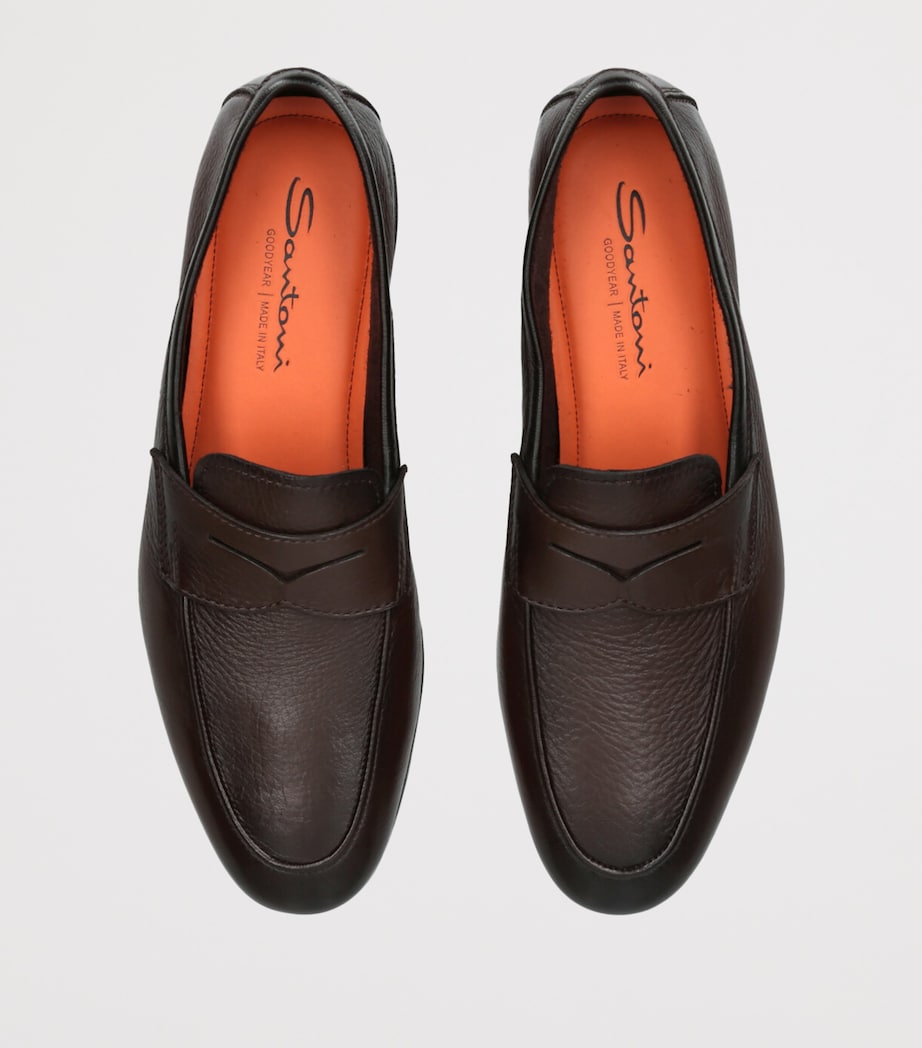 Grained Leather Carlos Loafers DARK BROWN Image 4