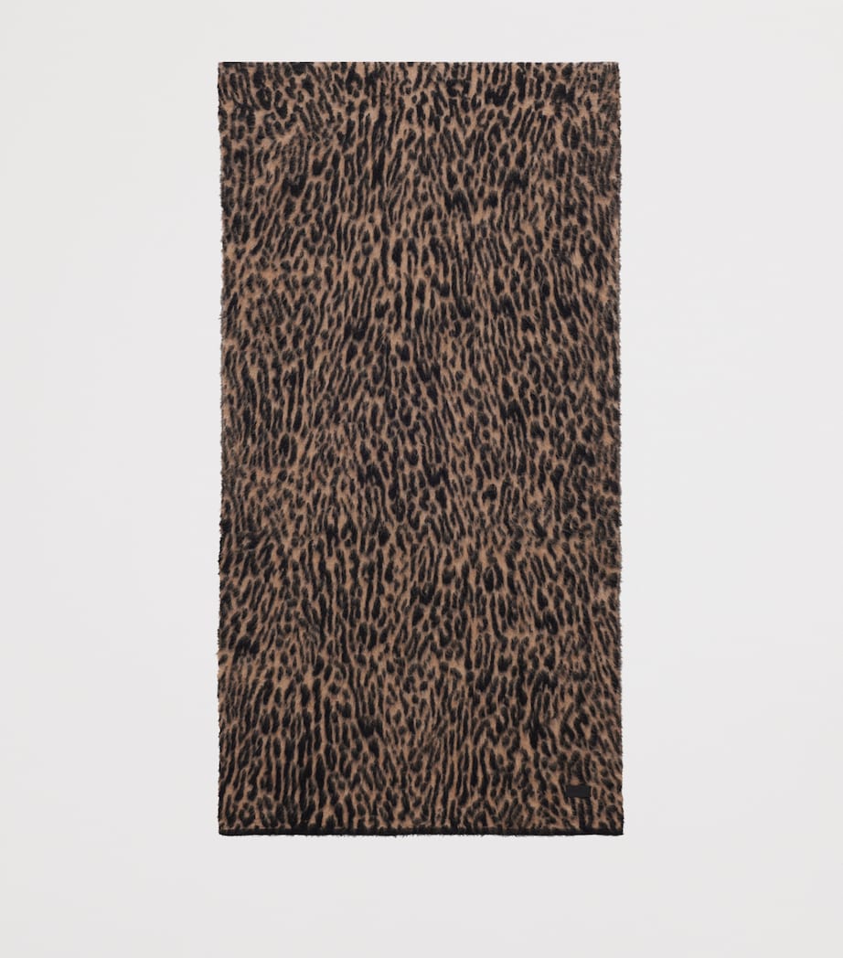 Mohair-Blend Leopard Print Square Scarf 9760 Image 2