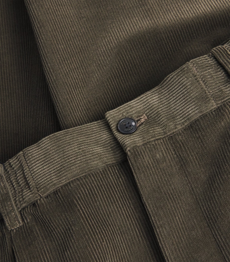 Cotton-Blend Corduroy Wallington Trousers OLIVE Image 5