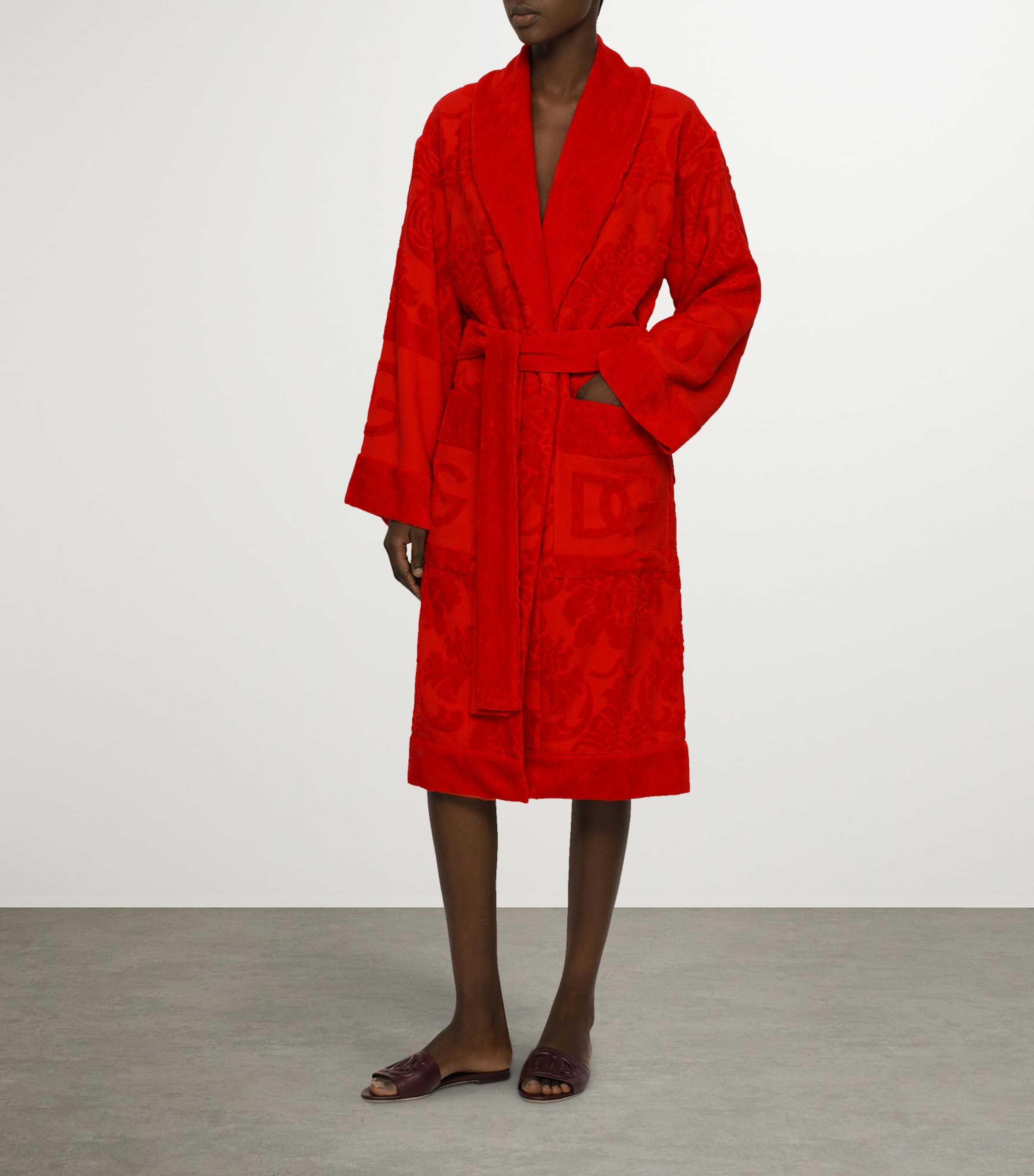 Terry Cotton DG Logo Robe U0019 ROSSO Image 4