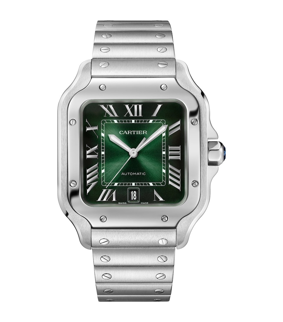 Cartier Steel Santos de Cartier Watch 39.8mm Green