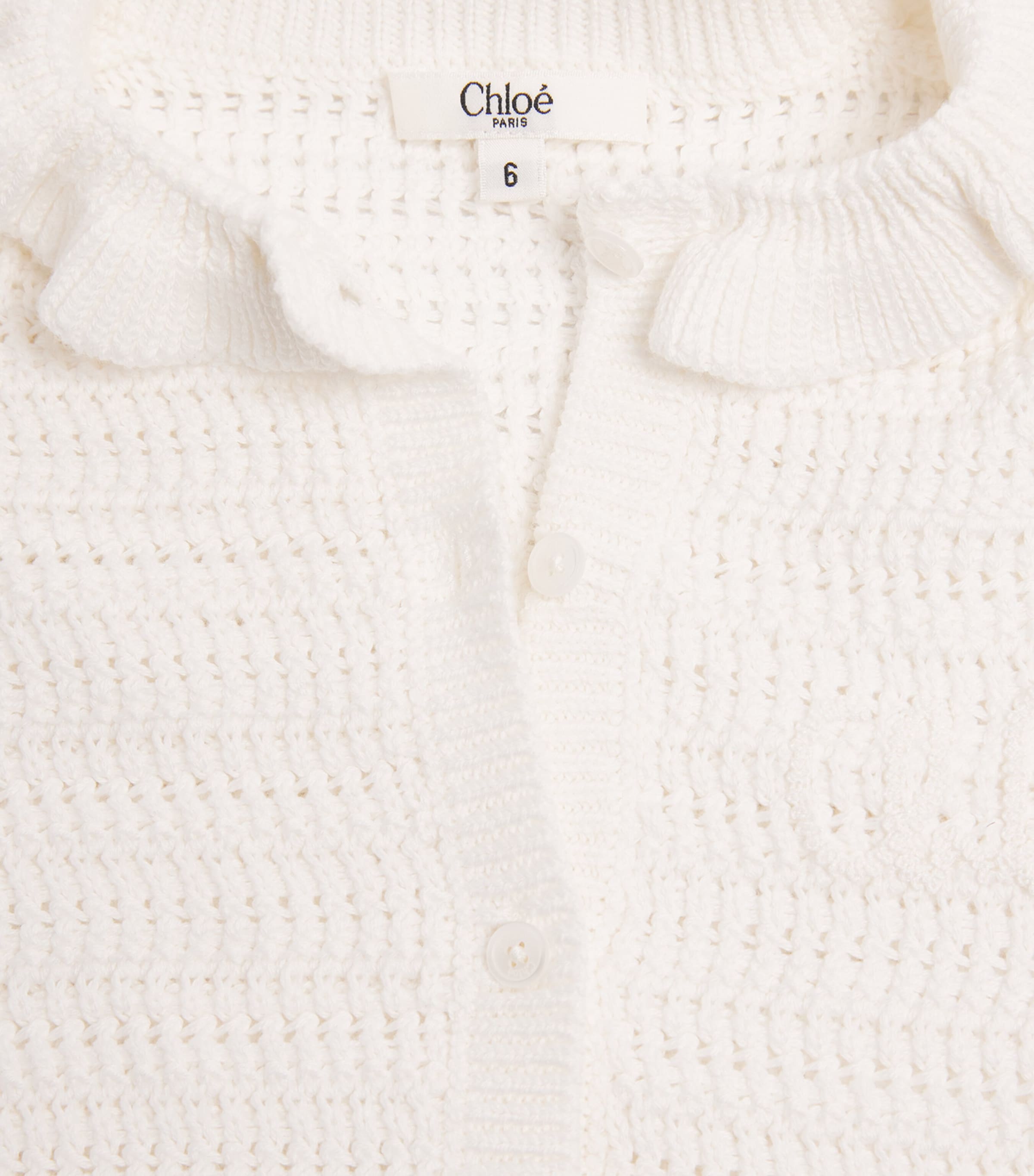 Cotton Frilled Cardigan (2-14 Years) C21234/117OFFWHITE Image 3