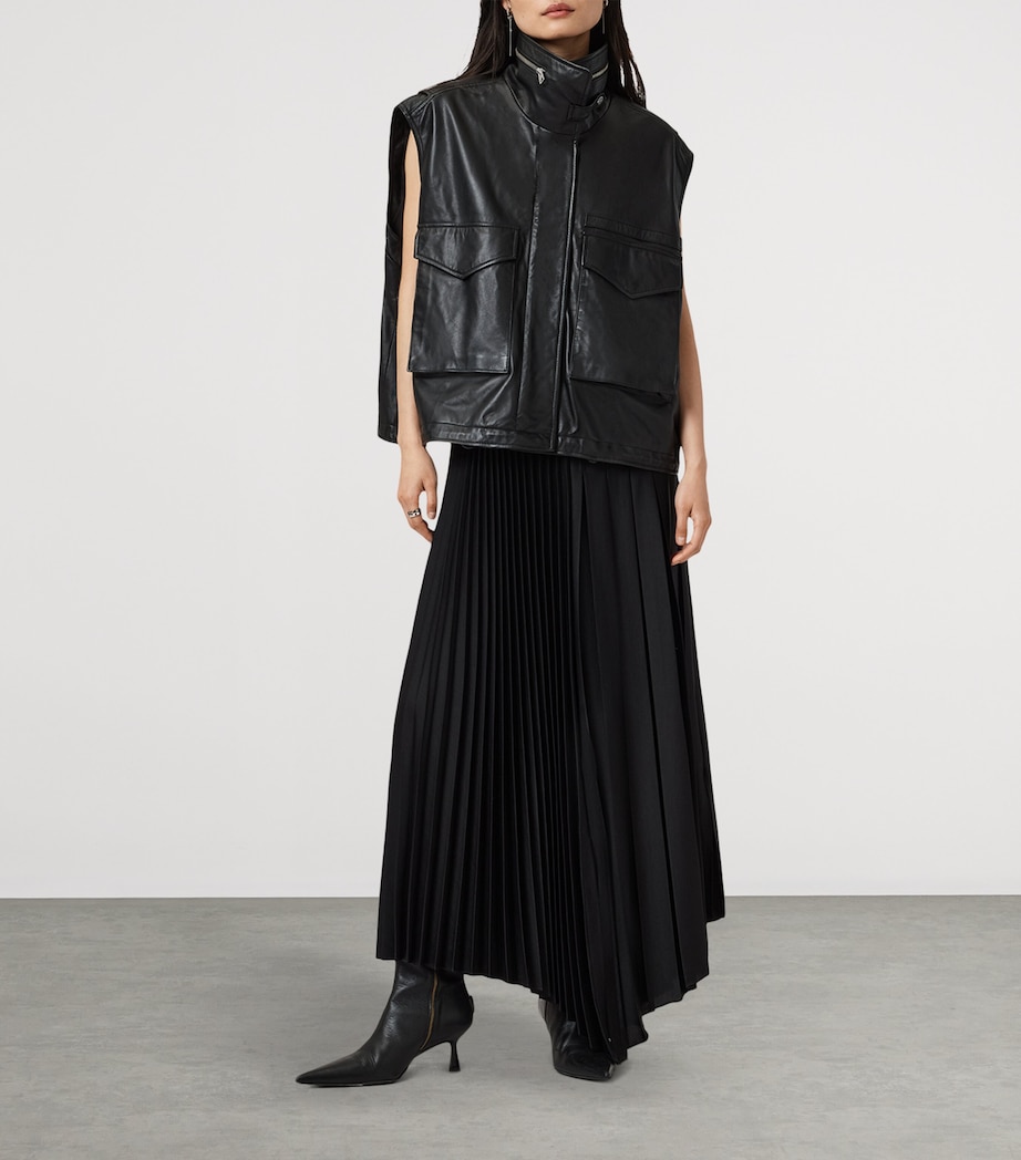 Lambskin Clay Gilet BLACK Image 5