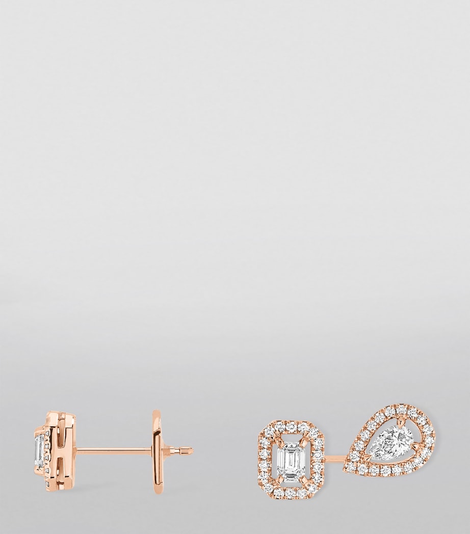 Pink Gold and Diamond My Twin 1+2 Earrings PINK GOLD Image 2