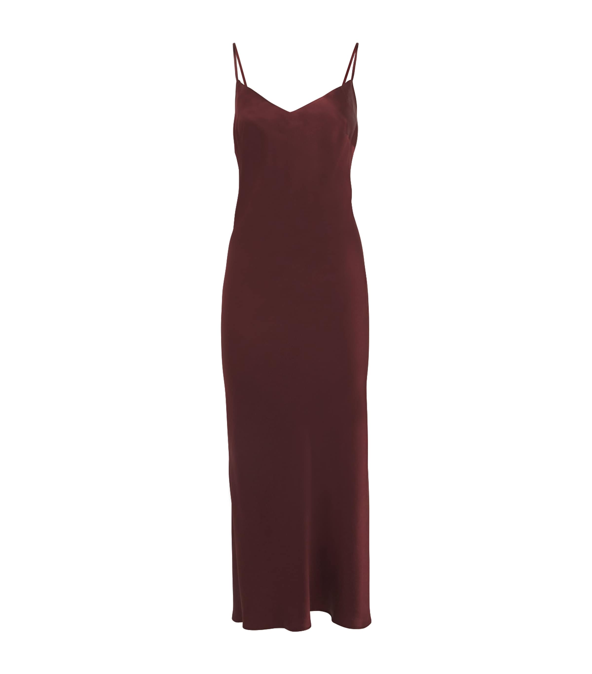 Shop Marjolaine Silk Slip Dress In Purple