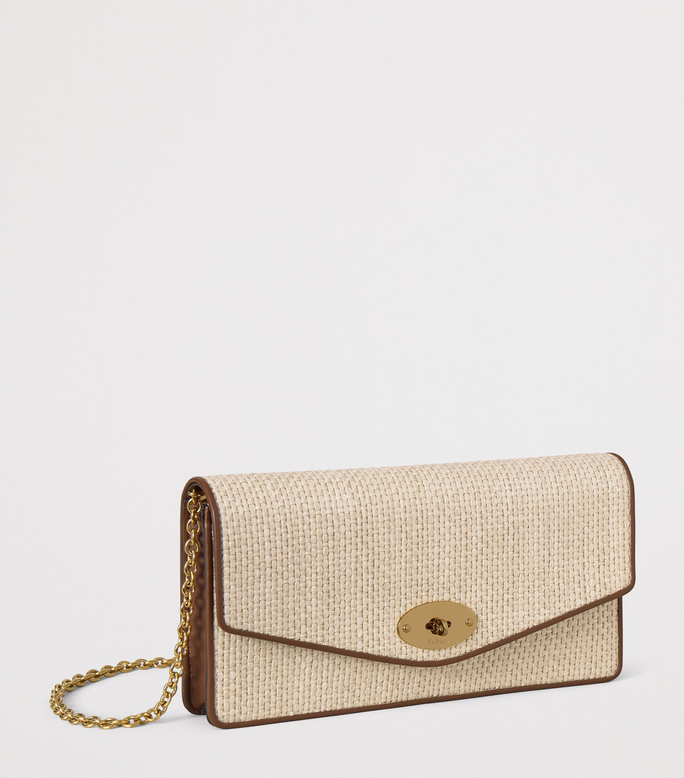 Mulberry Raffia Darley Clutch Bag Ecru Bright Oak Image 2