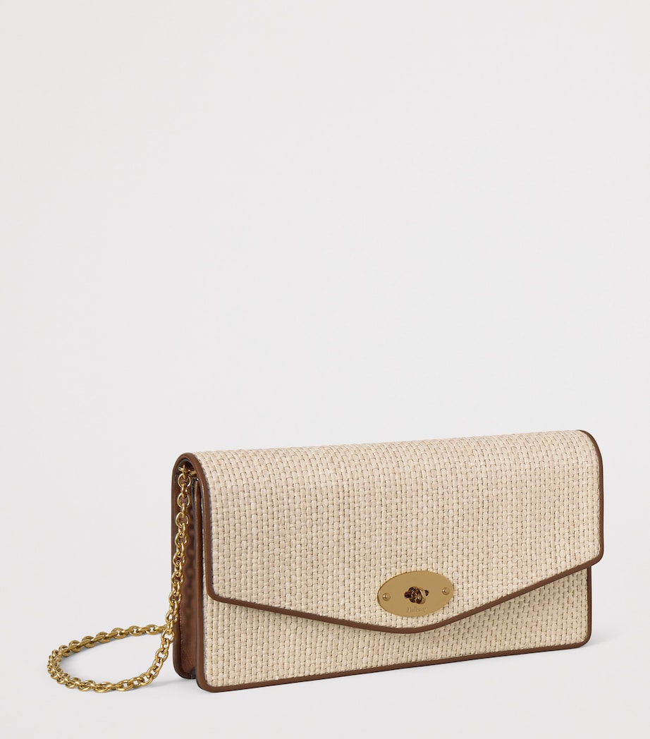 Mulberry Raffia Darley Clutch Bag Ecru Bright Oak Image 2