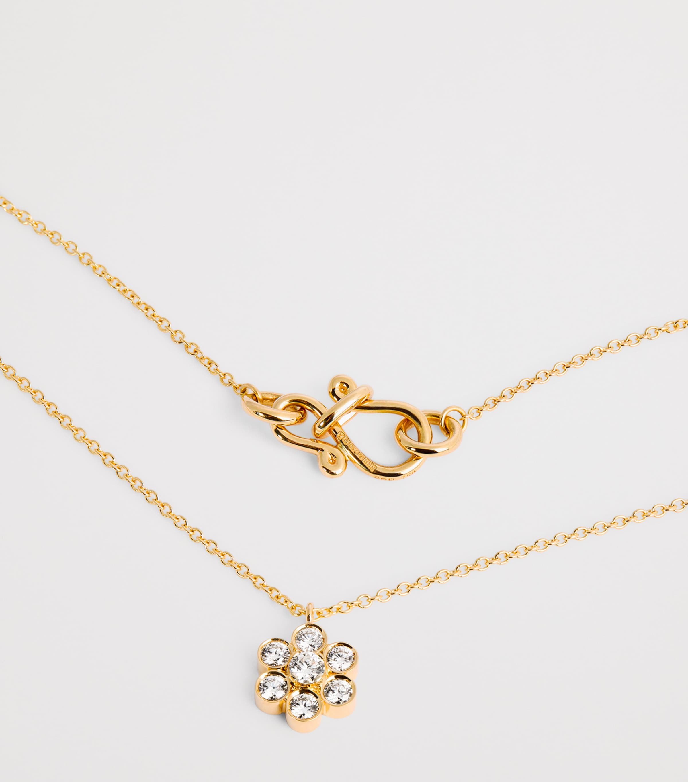 Yellow Gold and Diamond Fleur Necklace YELLOW GOLD Image 5