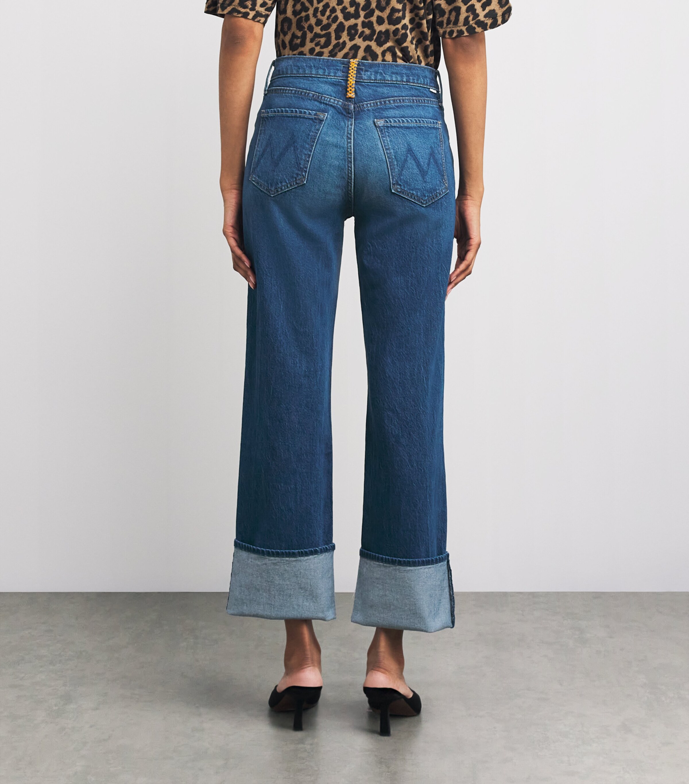 MOTHER Womens The Checkerboard Duster Flood Cuff Jeans Bunny Hop Image 4