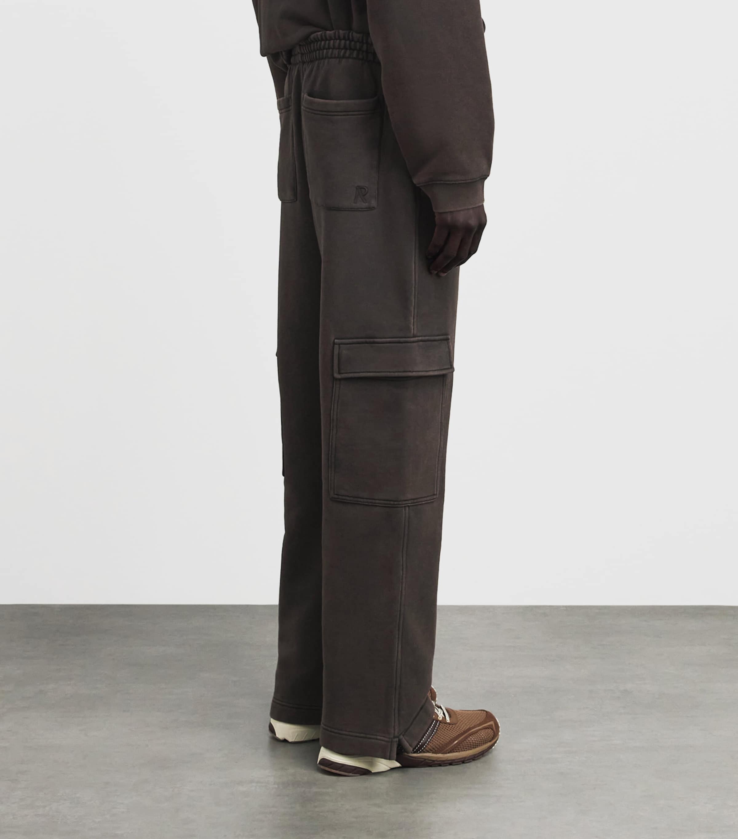 Represent Mens Cotton Initial Cargo Sweatpants Coffee Image 5