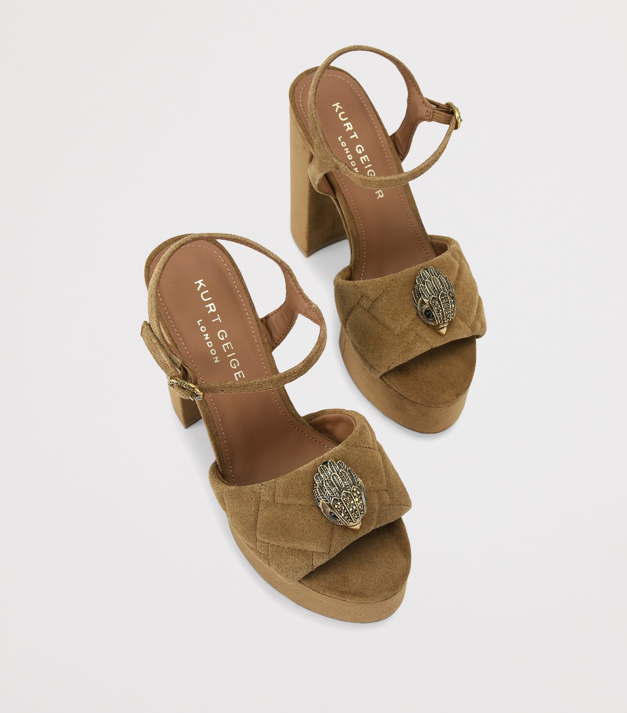 Suede Kensington Platform Sandals TAN Image 4