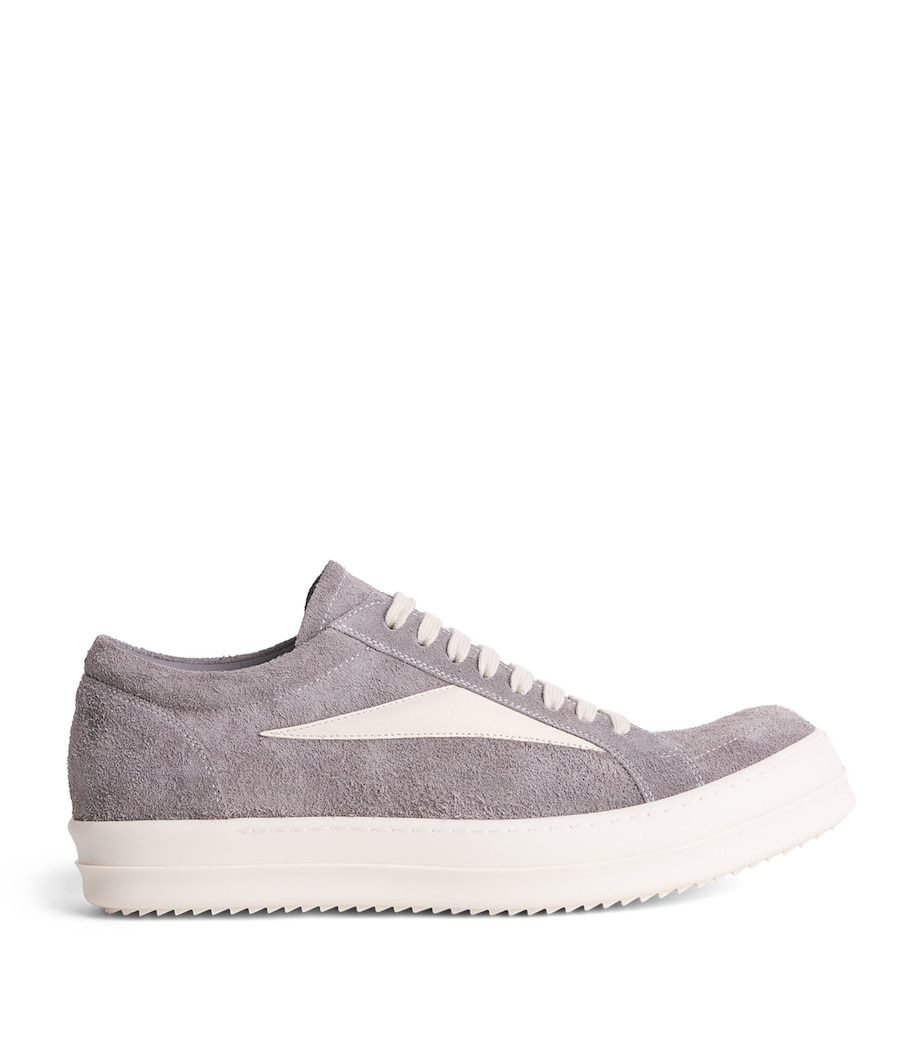 Rick Owens Suede Vintage Sneakers Steel/milk Image 1