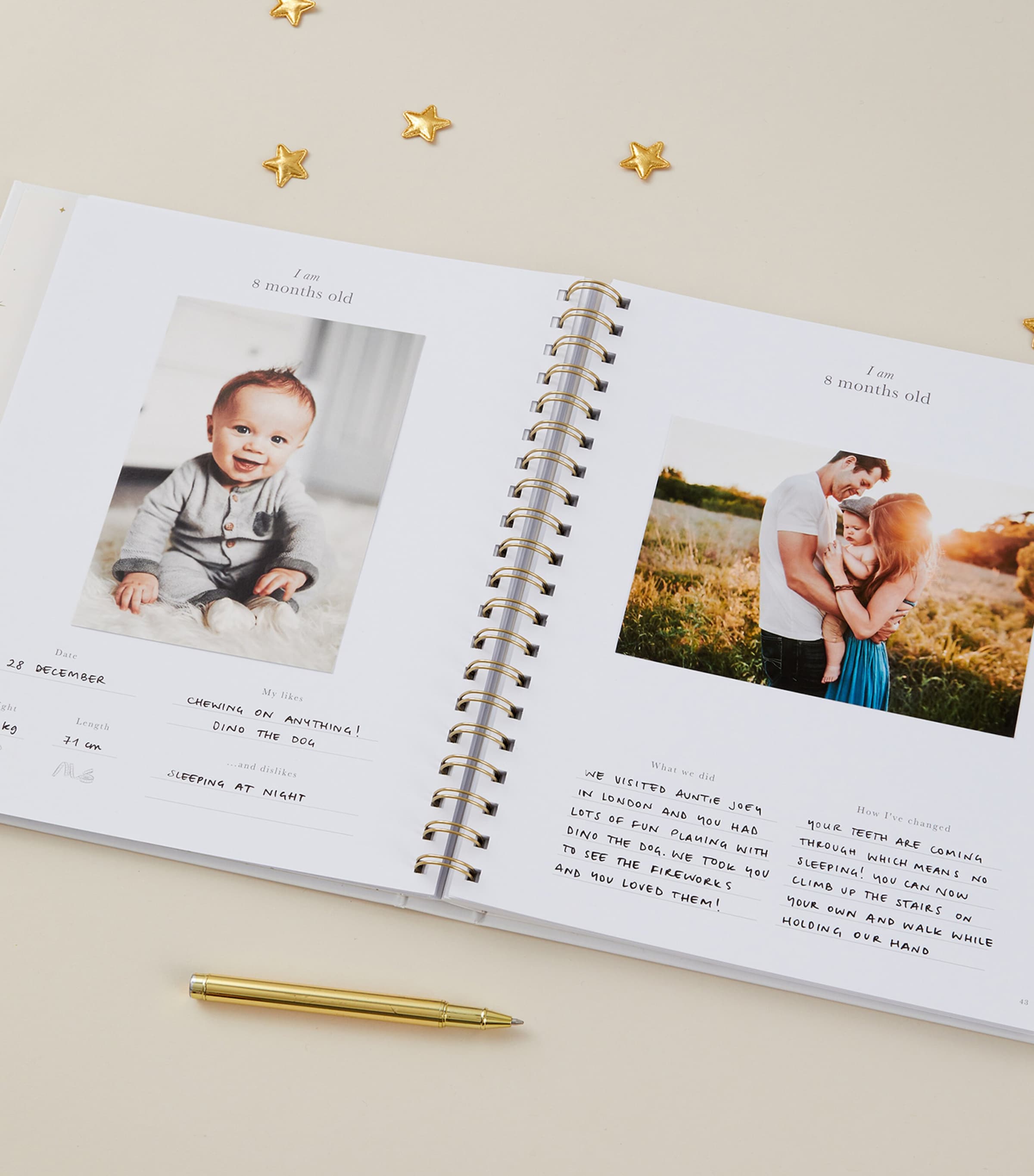 Safari Baby Memory Book BEIGE, GOLD Image 10